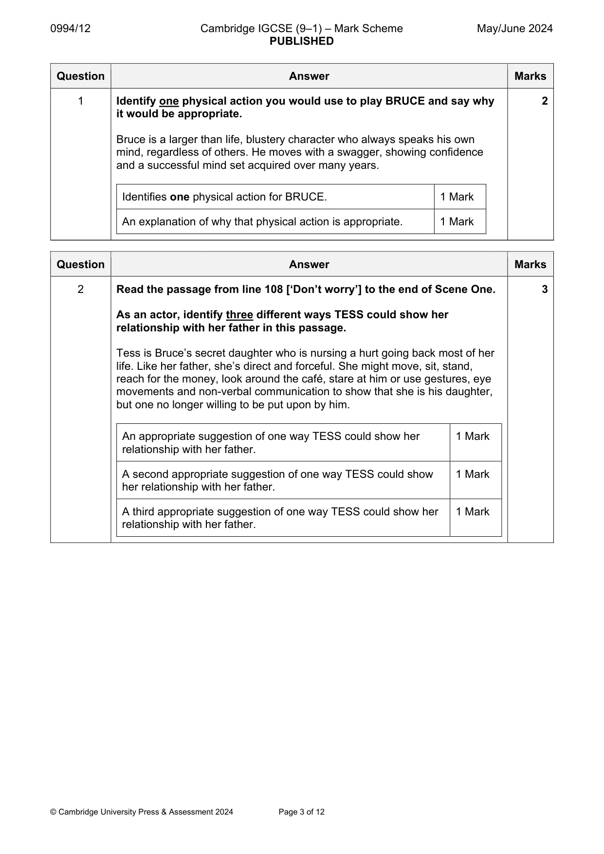 Mark scheme, page 3 of 12