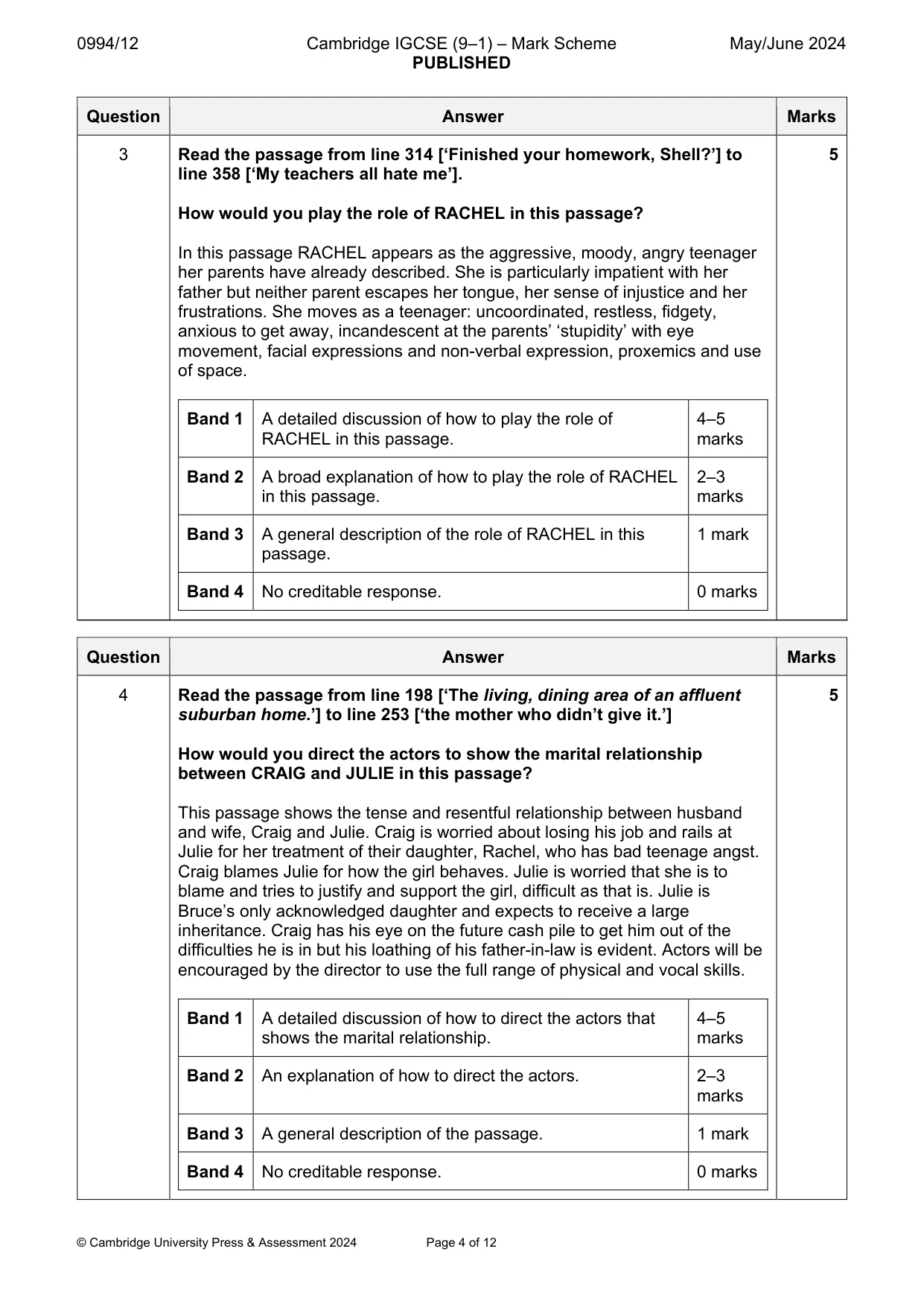 Mark scheme, page 4 of 12