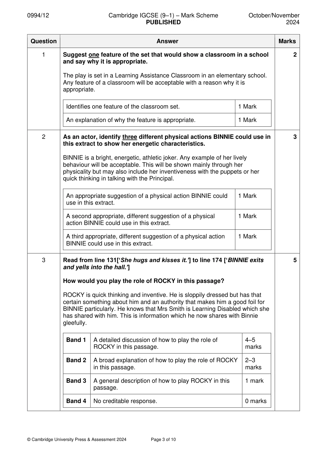 Mark scheme, page 3 of 10