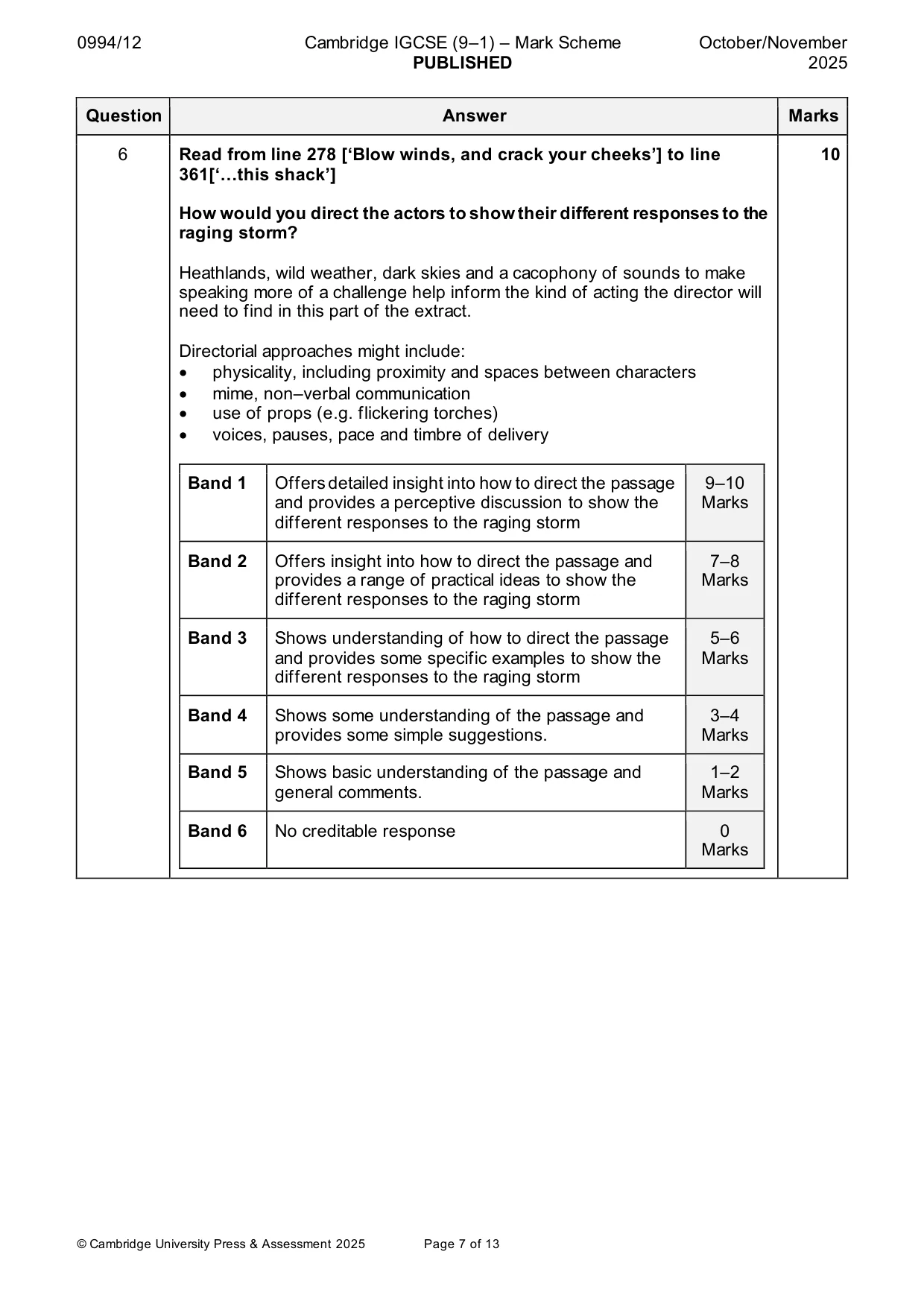 Mark scheme, page 7 of 13