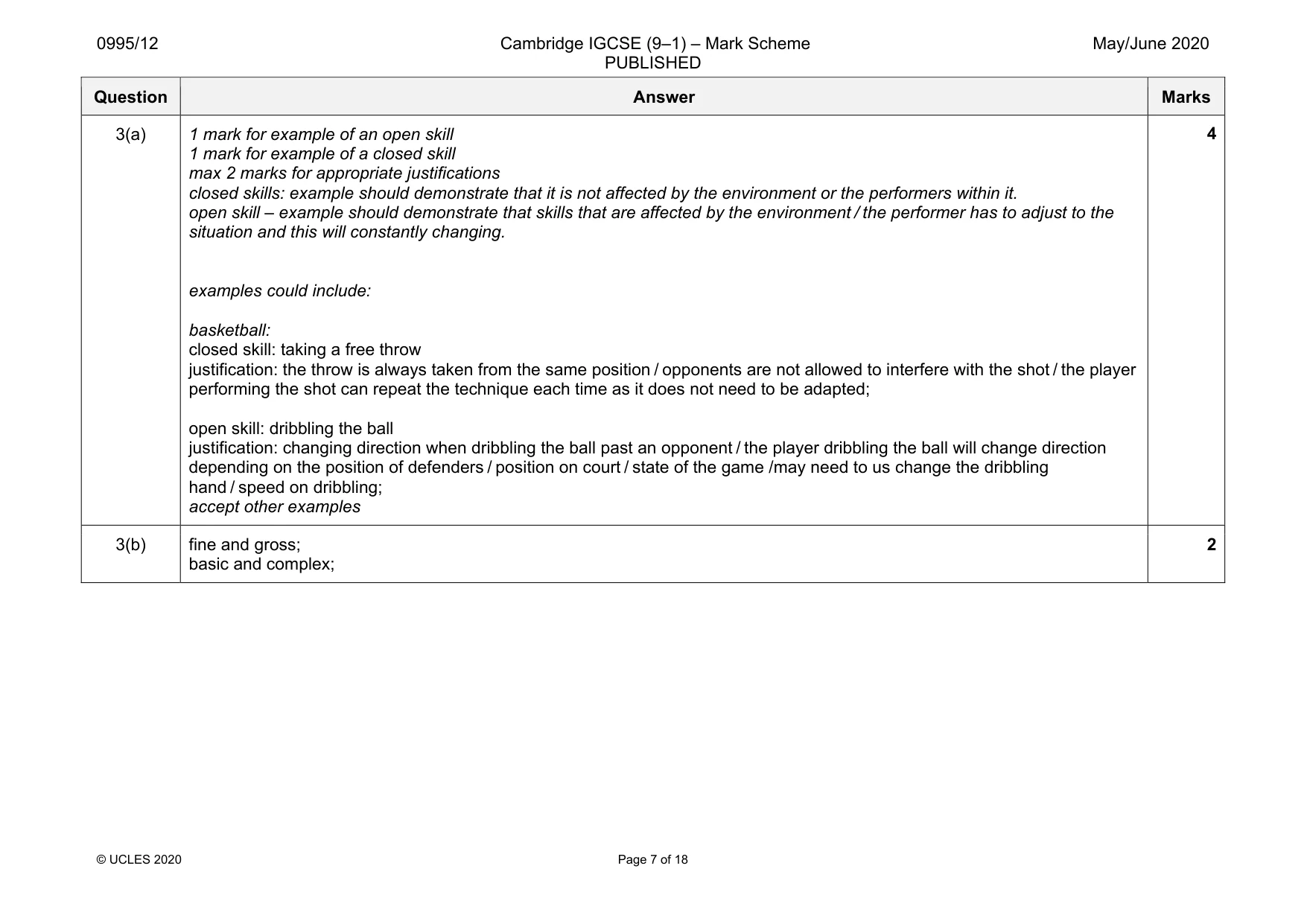 Mark scheme, page 7 of 18