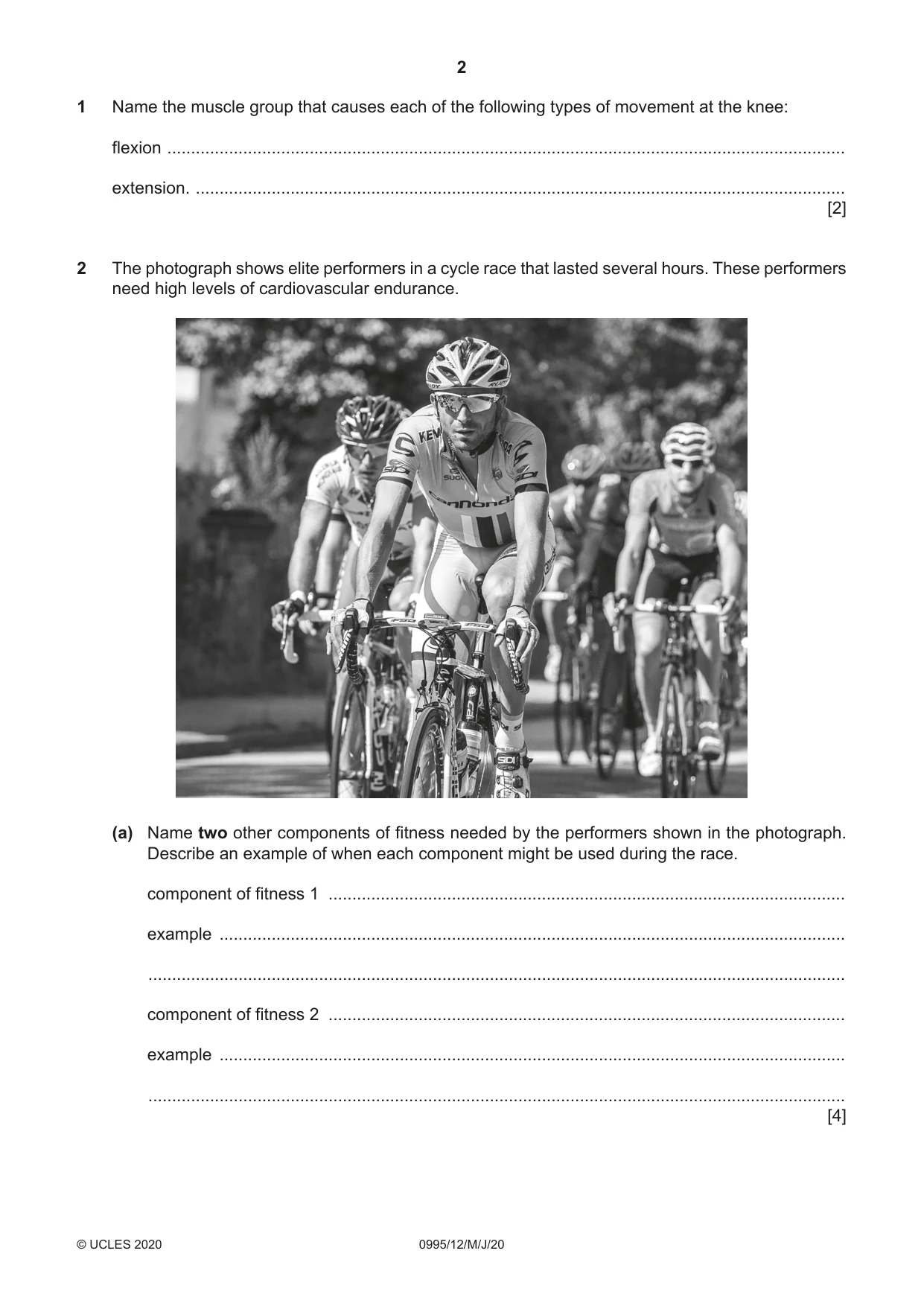 Cambridge IGCSE Physical Education (9-1) 0995 2020 May/June Paper 1 · Variant 2 question paper, page 2 of 16