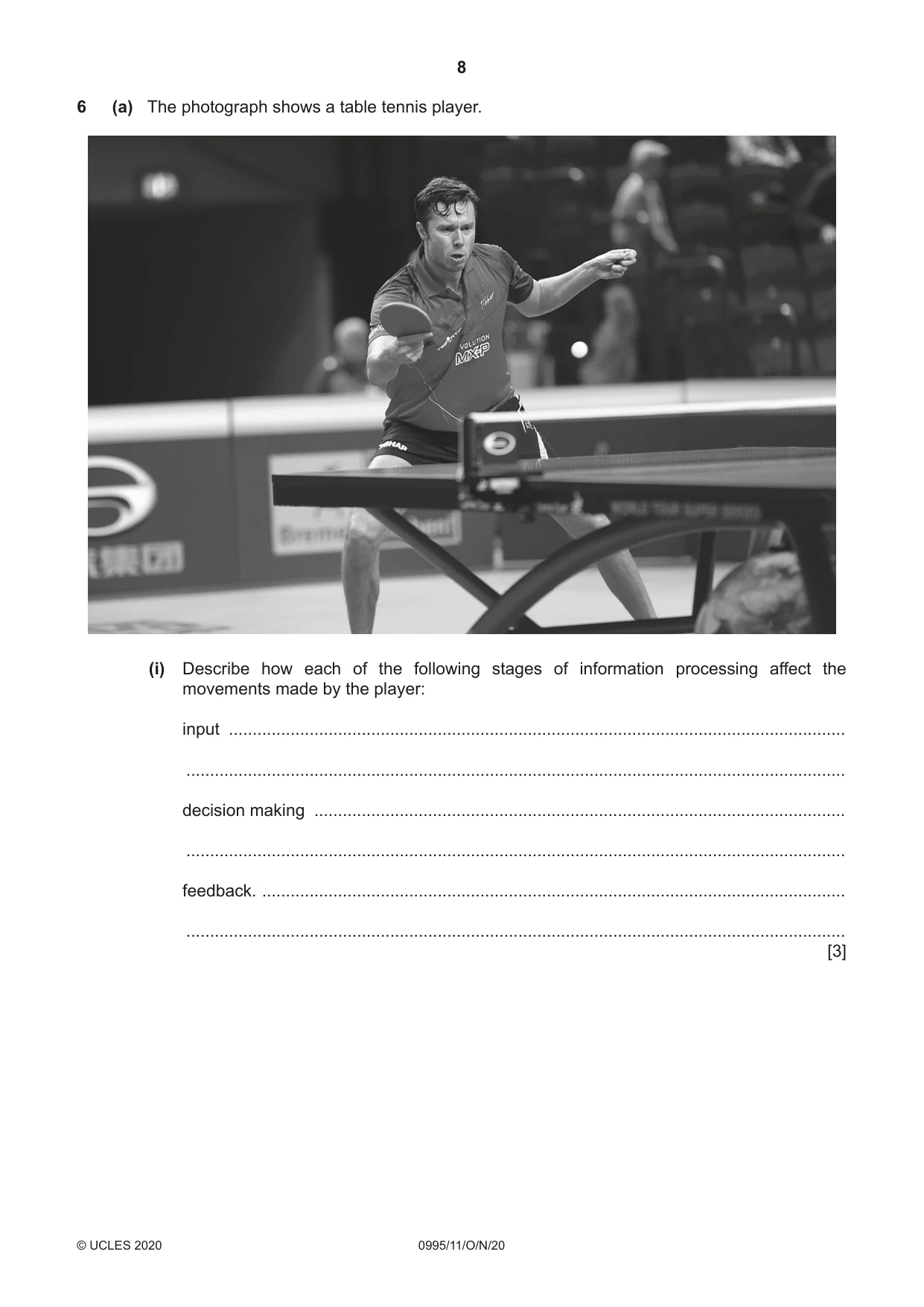 Cambridge IGCSE Physical Education (9-1) 0995 2020 Oct/Nov Paper 1 · Variant 1 question paper, page 8 of 20