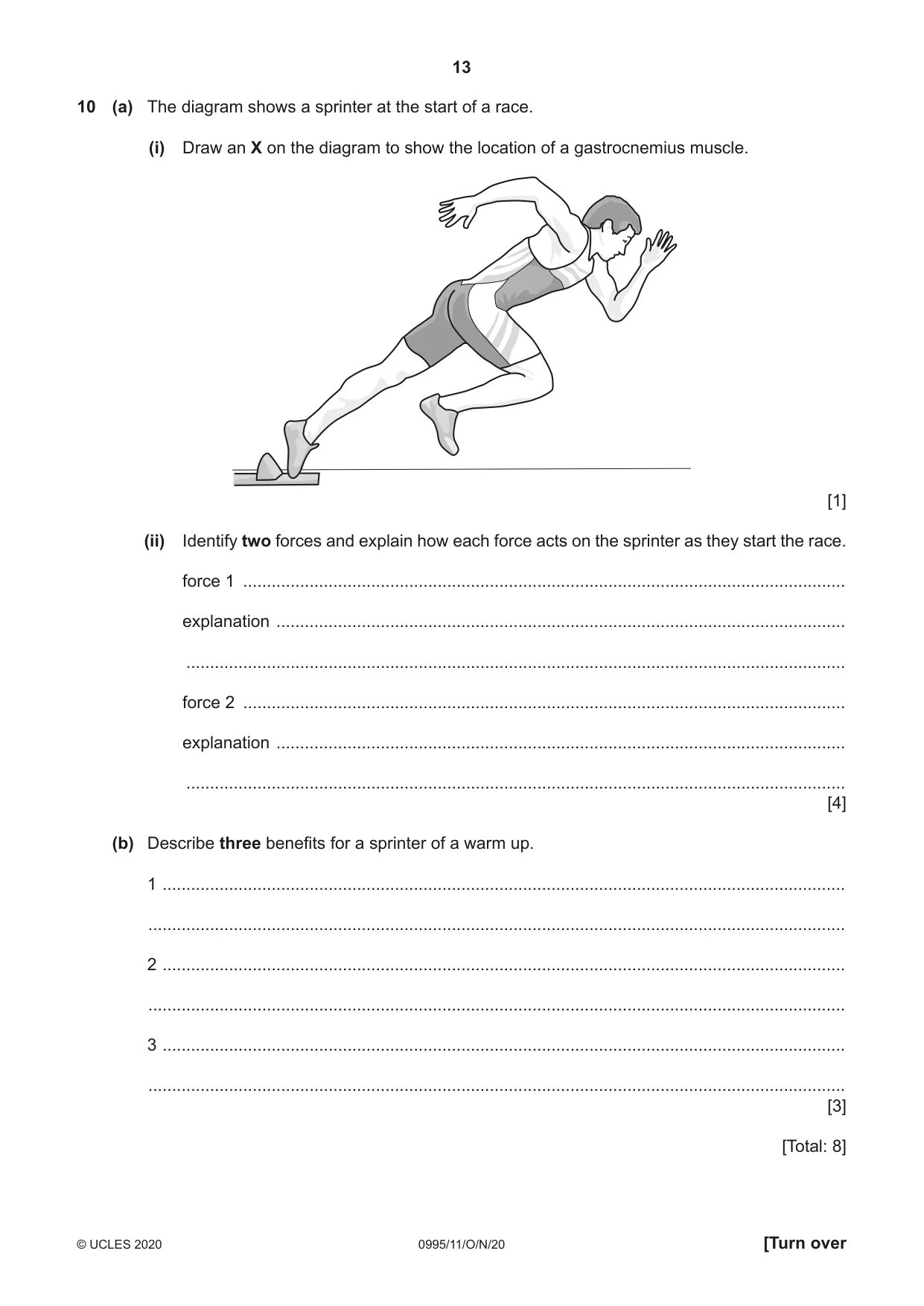 Cambridge IGCSE Physical Education (9-1) 0995 2020 Oct/Nov Paper 1 · Variant 1 question paper, page 13 of 20