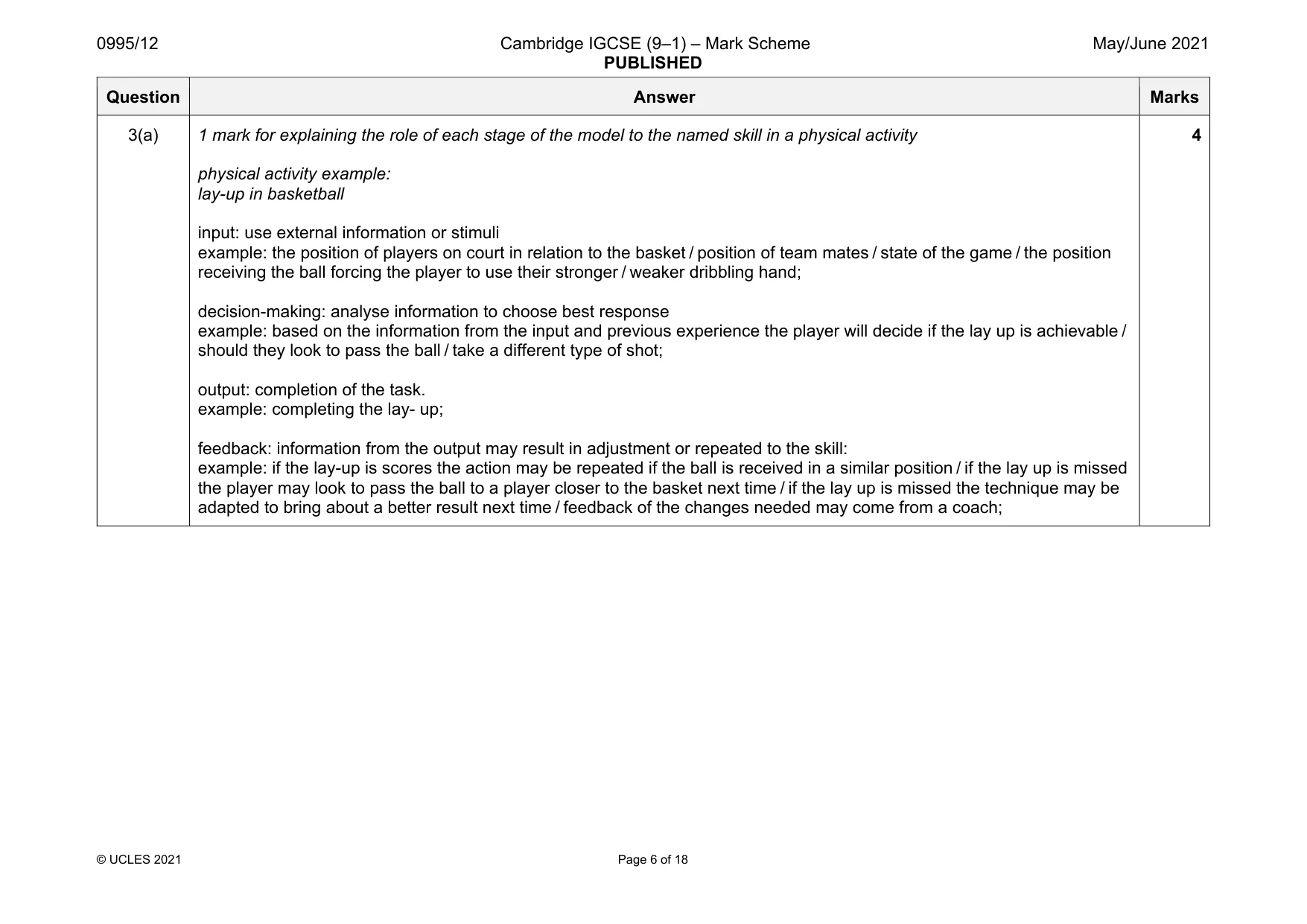 Mark scheme, page 6 of 18