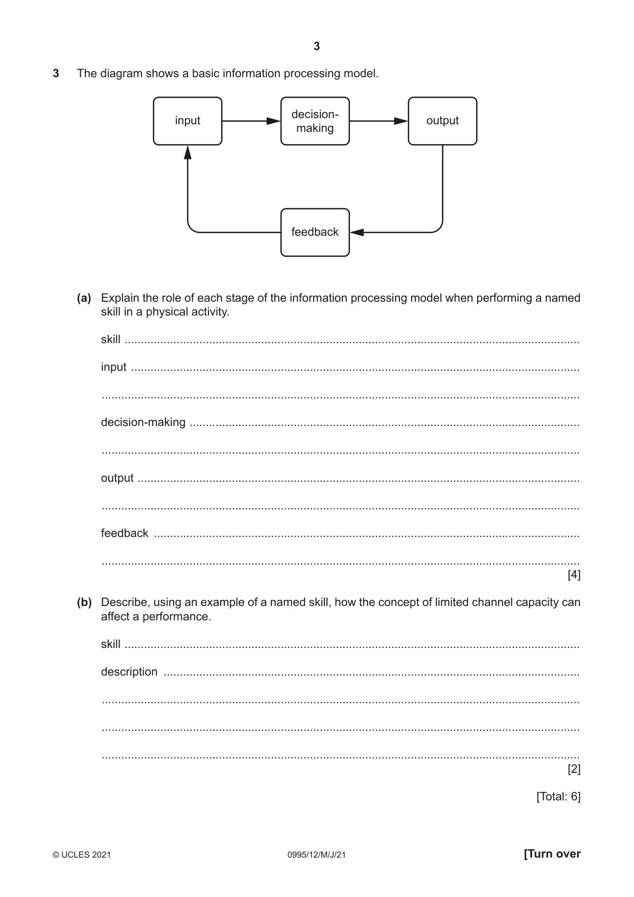 Cambridge IGCSE Physical Education (9-1) 0995 2021 May/June Paper 1 · Variant 2 question paper, page 3 of 16