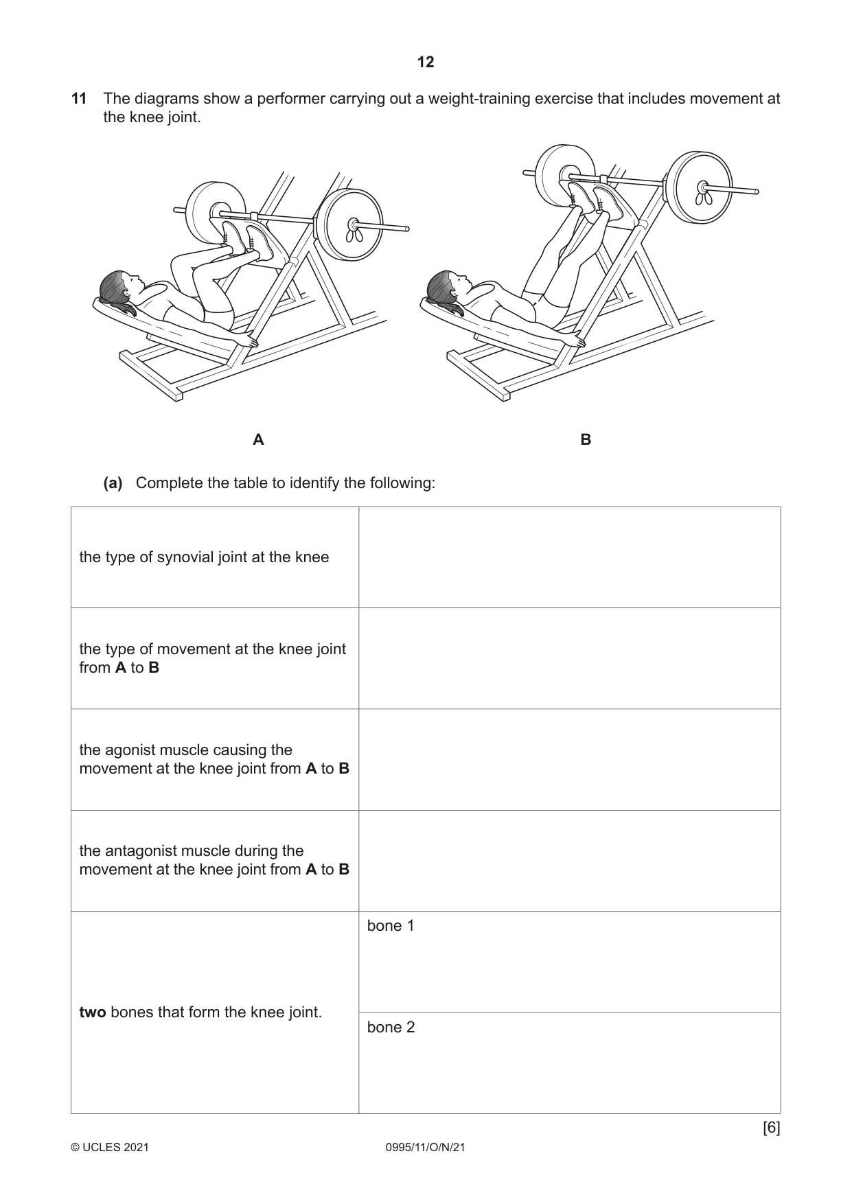 Cambridge IGCSE Physical Education (9-1) 0995 2021 Oct/Nov Paper 1 · Variant 1 question paper, page 12 of 16