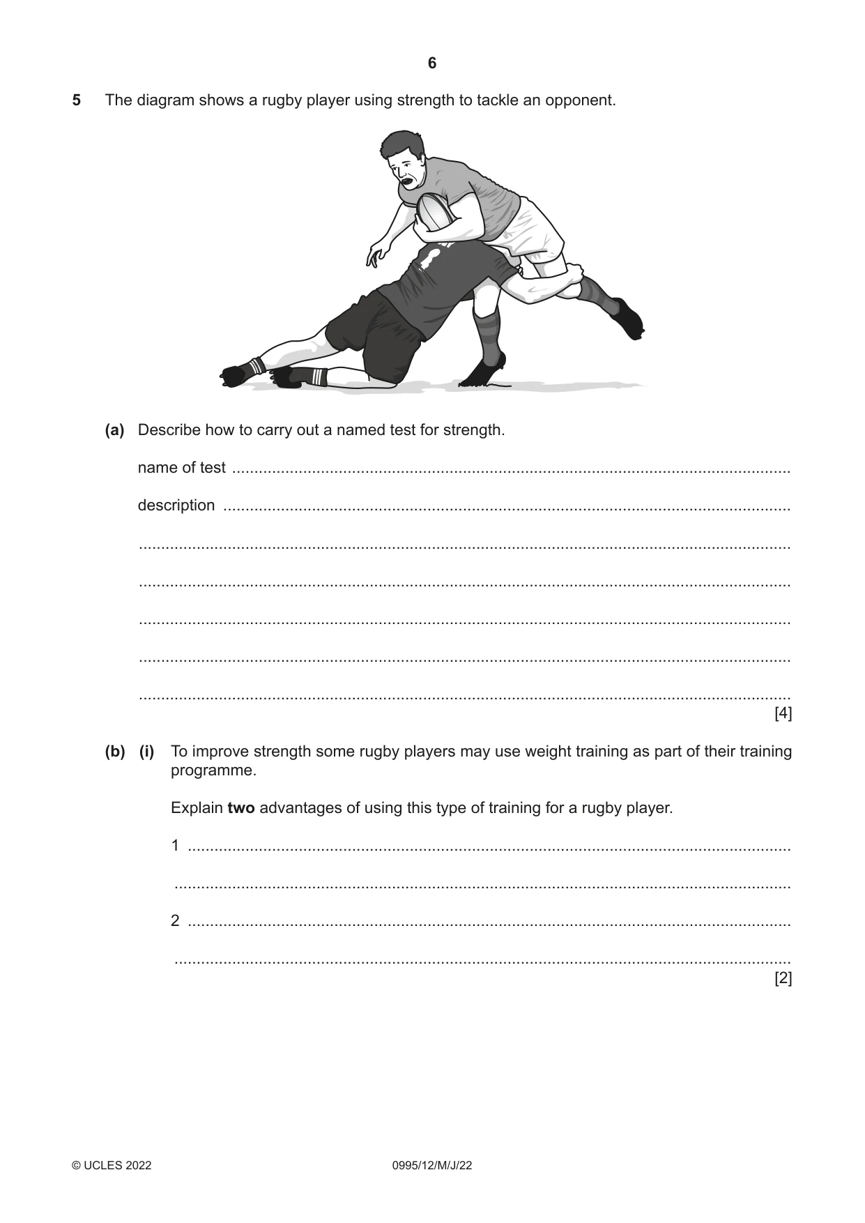 Cambridge IGCSE Physical Education (9-1) 0995 2022 May/June Paper 1 · Variant 2 question paper, page 6 of 20