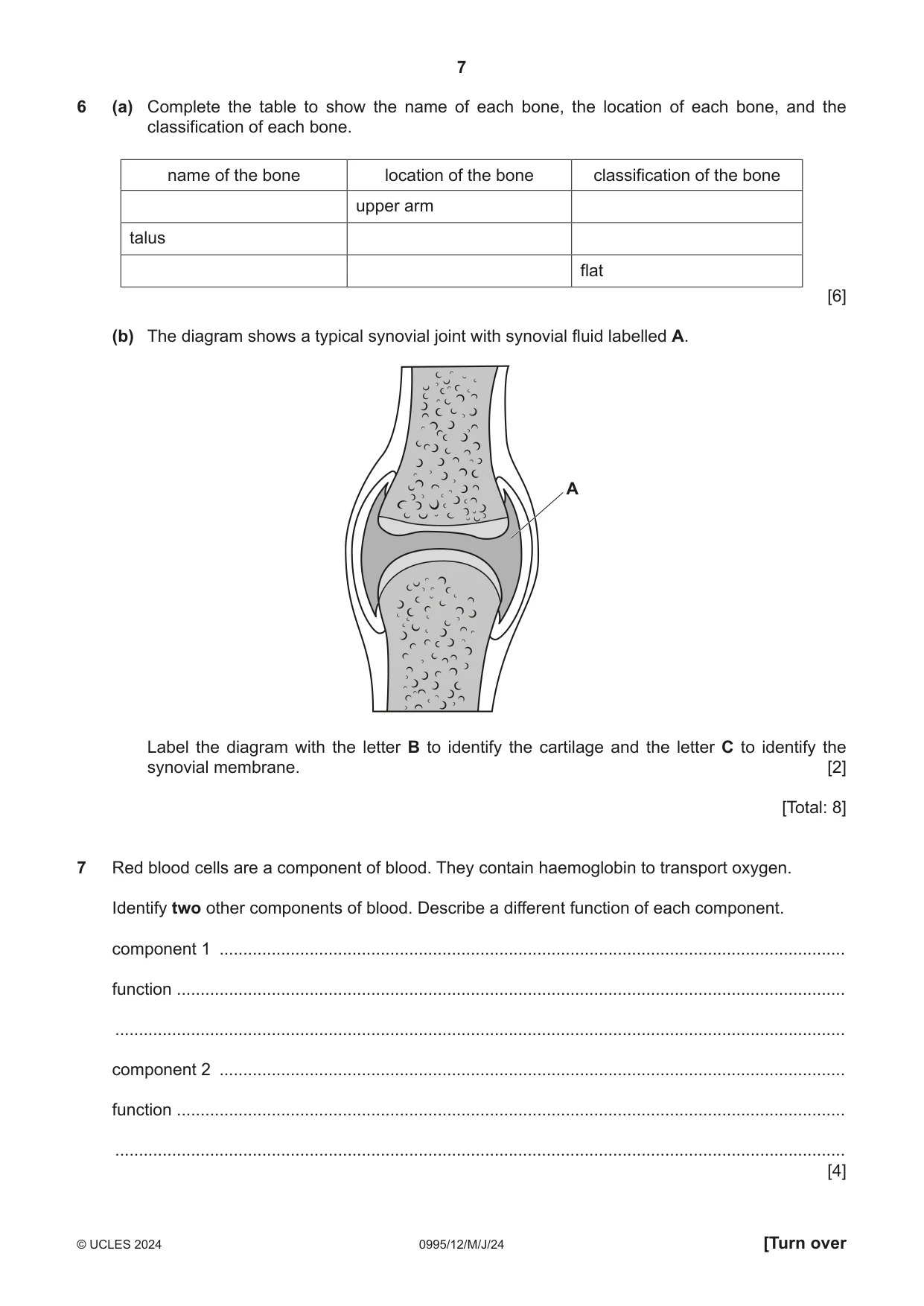 Cambridge IGCSE Physical Education (9-1) 0995 2024 May/June Paper 1 · Variant 2 question paper, page 7 of 16