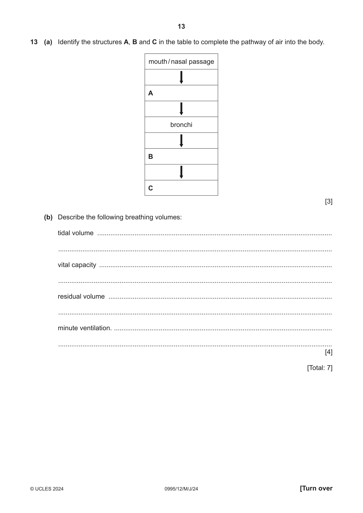 Cambridge IGCSE Physical Education (9-1) 0995 2024 May/June Paper 1 · Variant 2 question paper, page 13 of 16