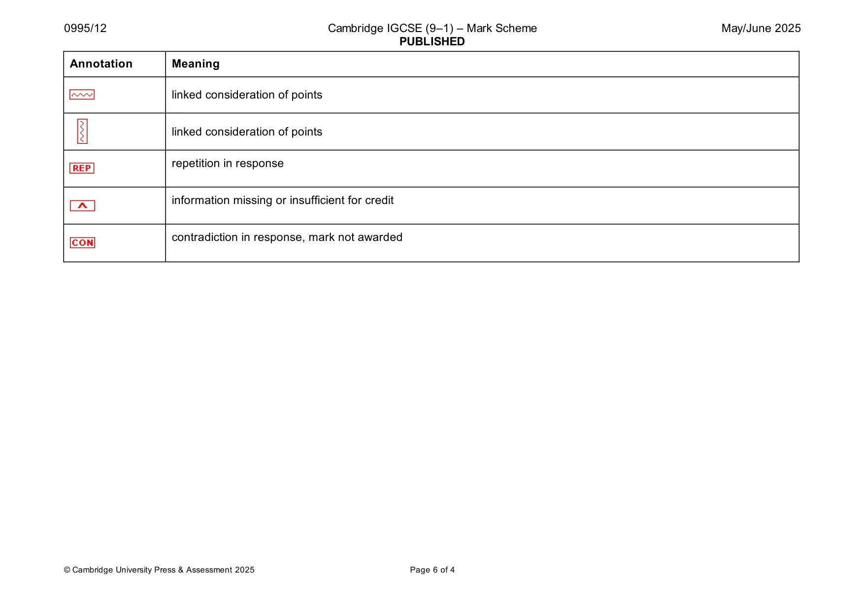 Mark scheme, page 6 of 20