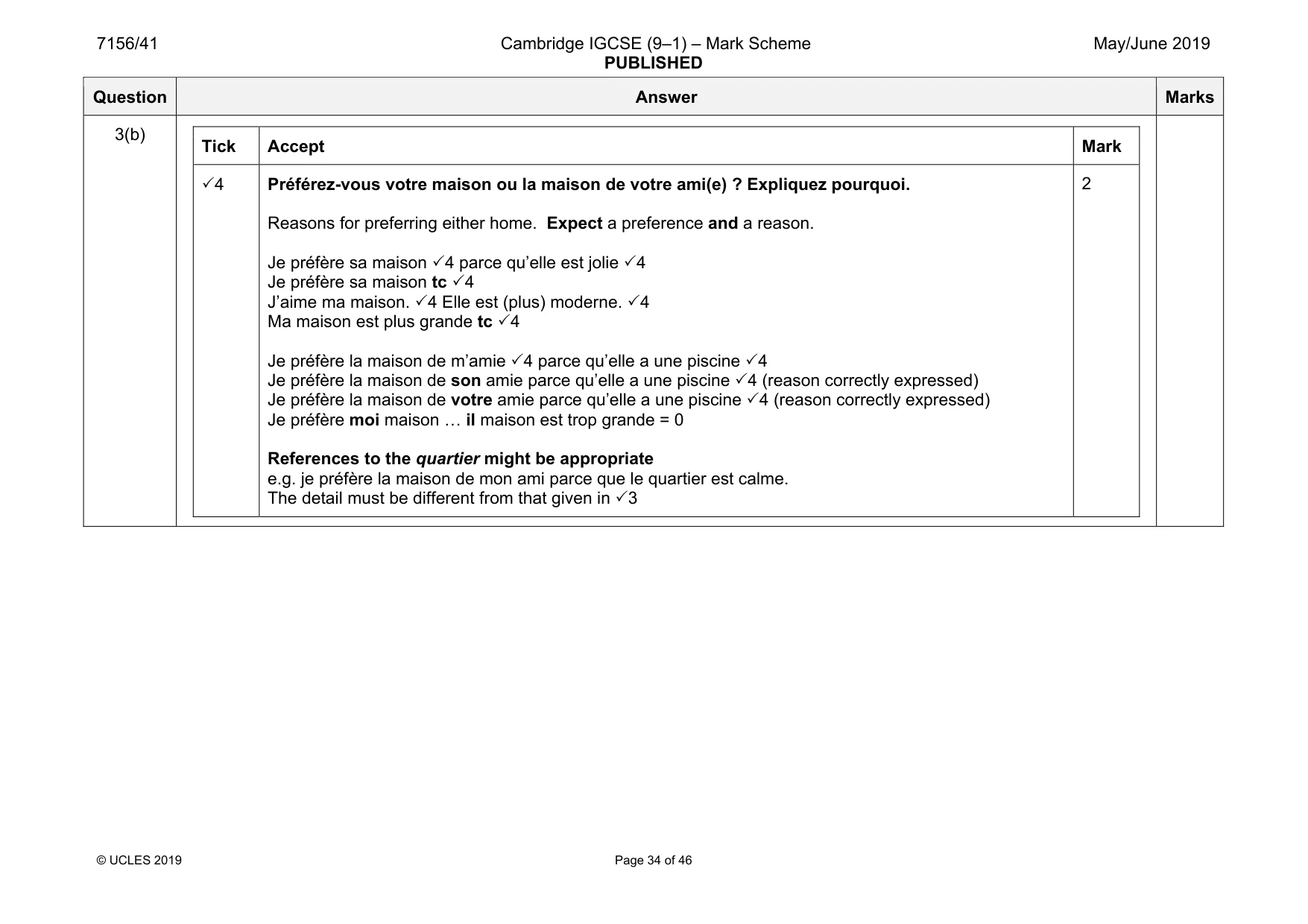 Mark scheme, page 34 of 46