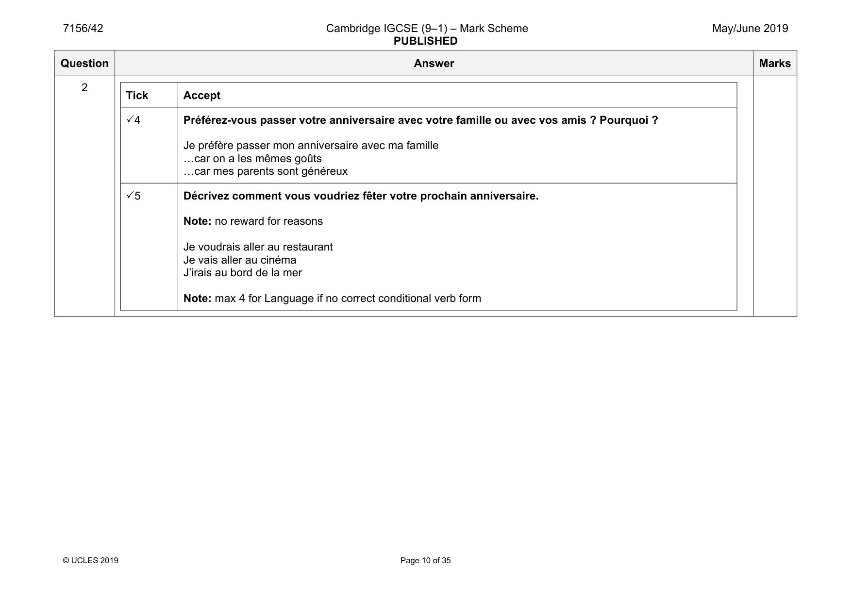 Mark scheme, page 10 of 35