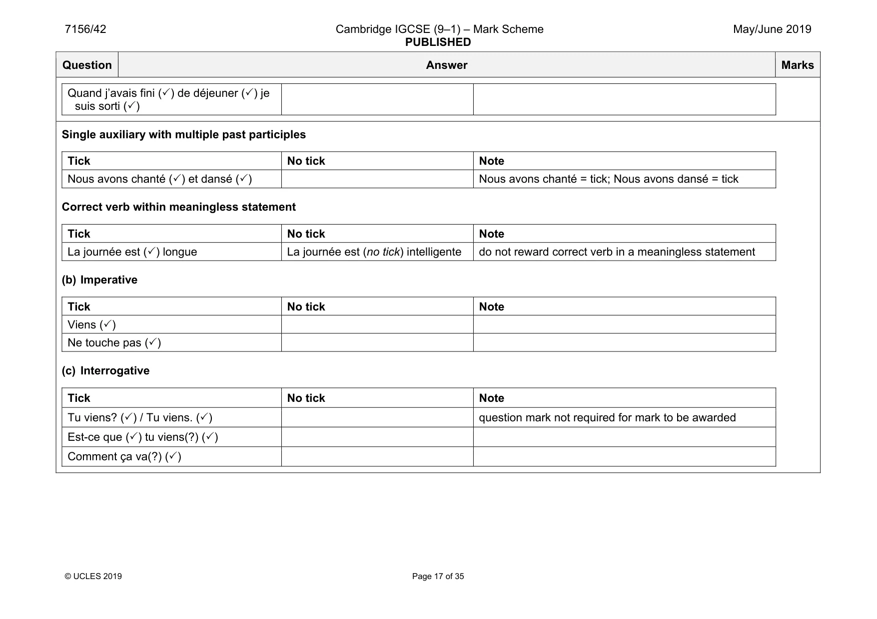Mark scheme, page 17 of 35