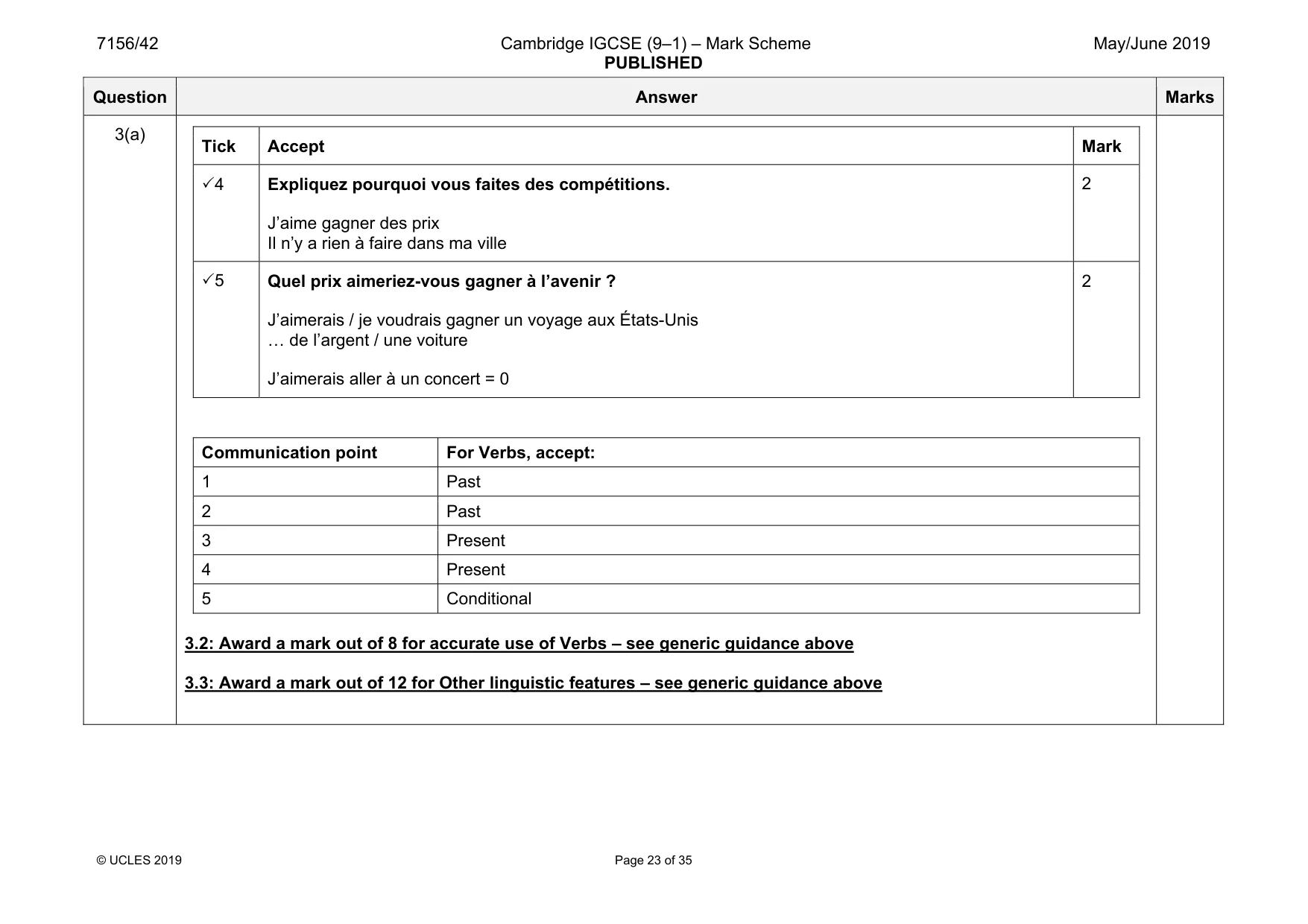 Mark scheme, page 23 of 35