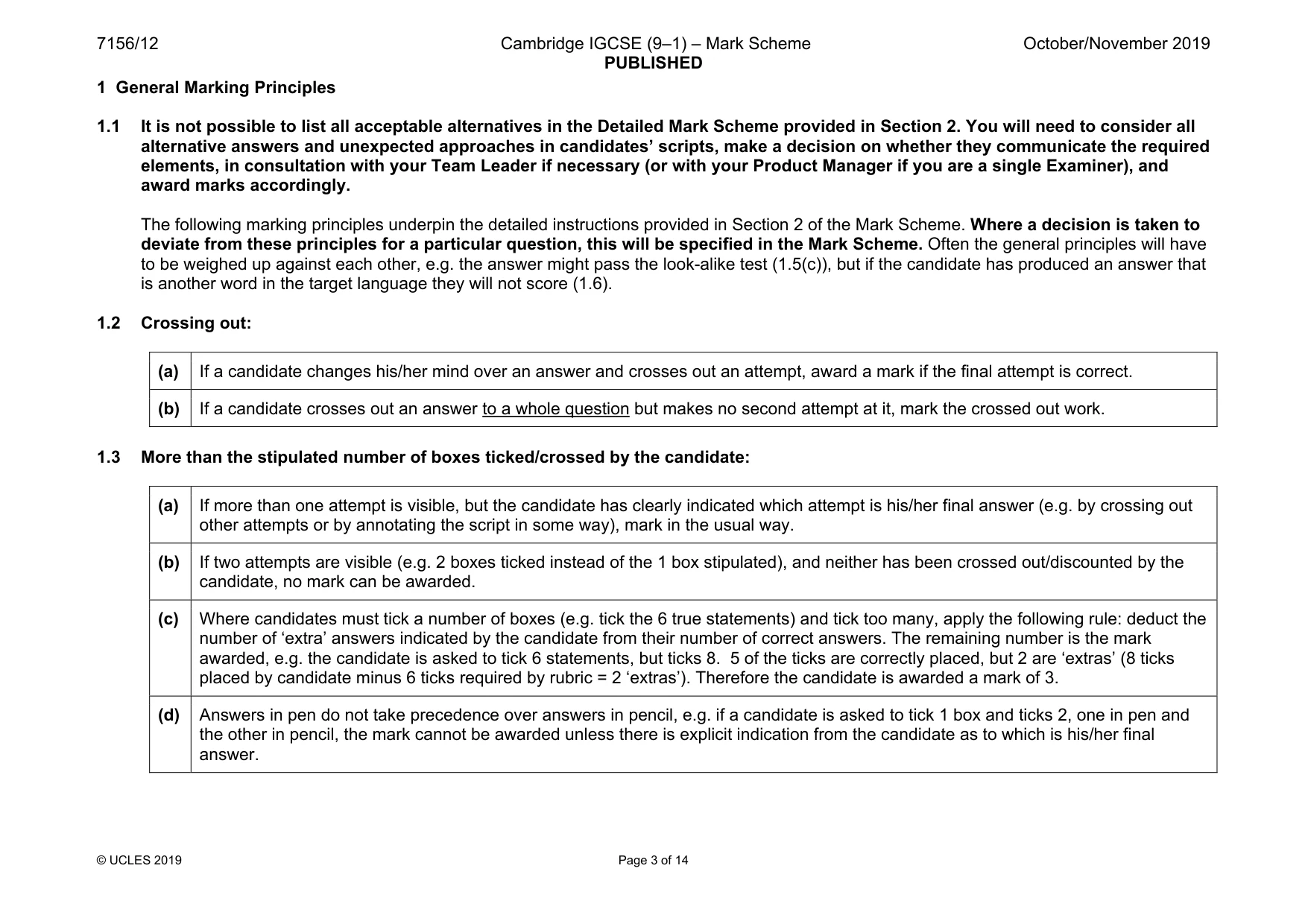 Mark scheme, page 3 of 14