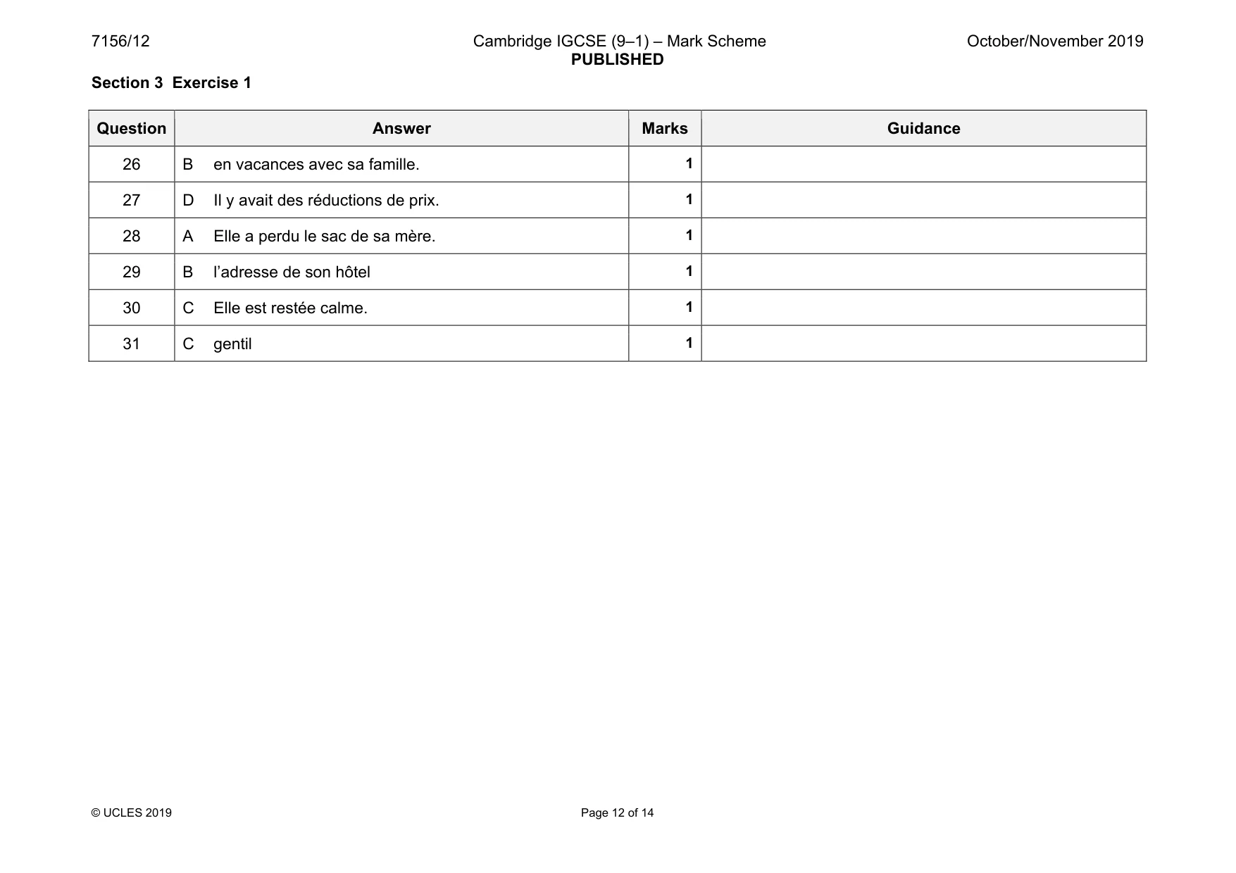 Mark scheme, page 12 of 14