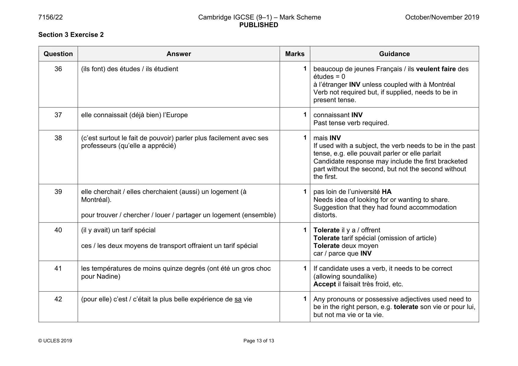 Mark scheme, page 13 of 13