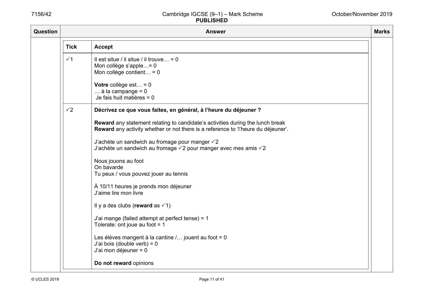 Mark scheme, page 11 of 41