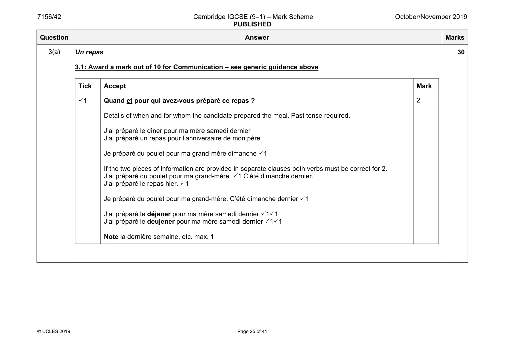 Mark scheme, page 25 of 41
