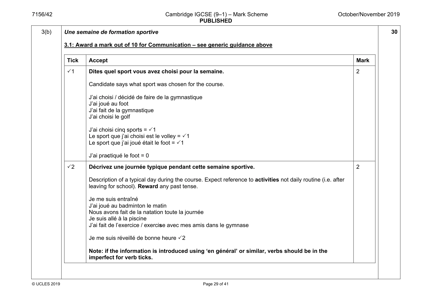 Mark scheme, page 29 of 41