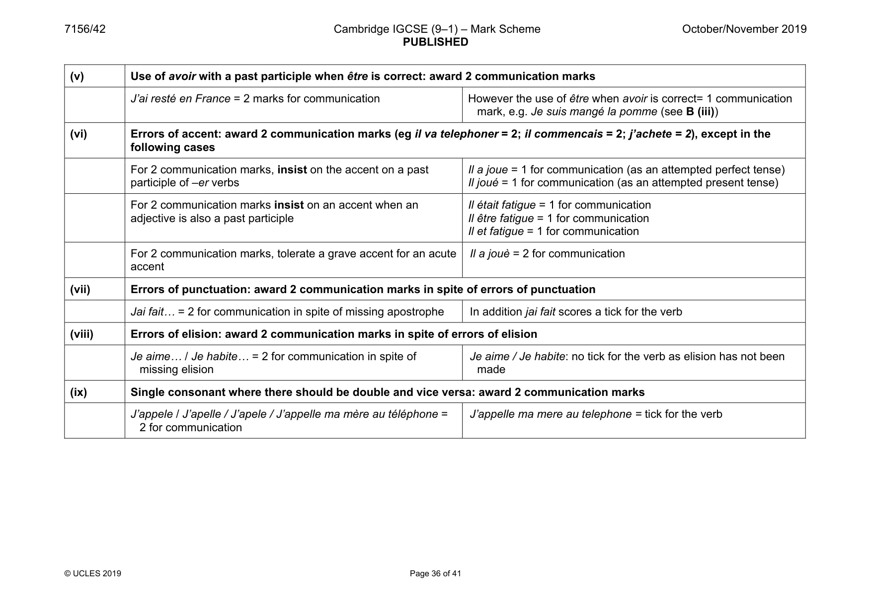 Mark scheme, page 36 of 41