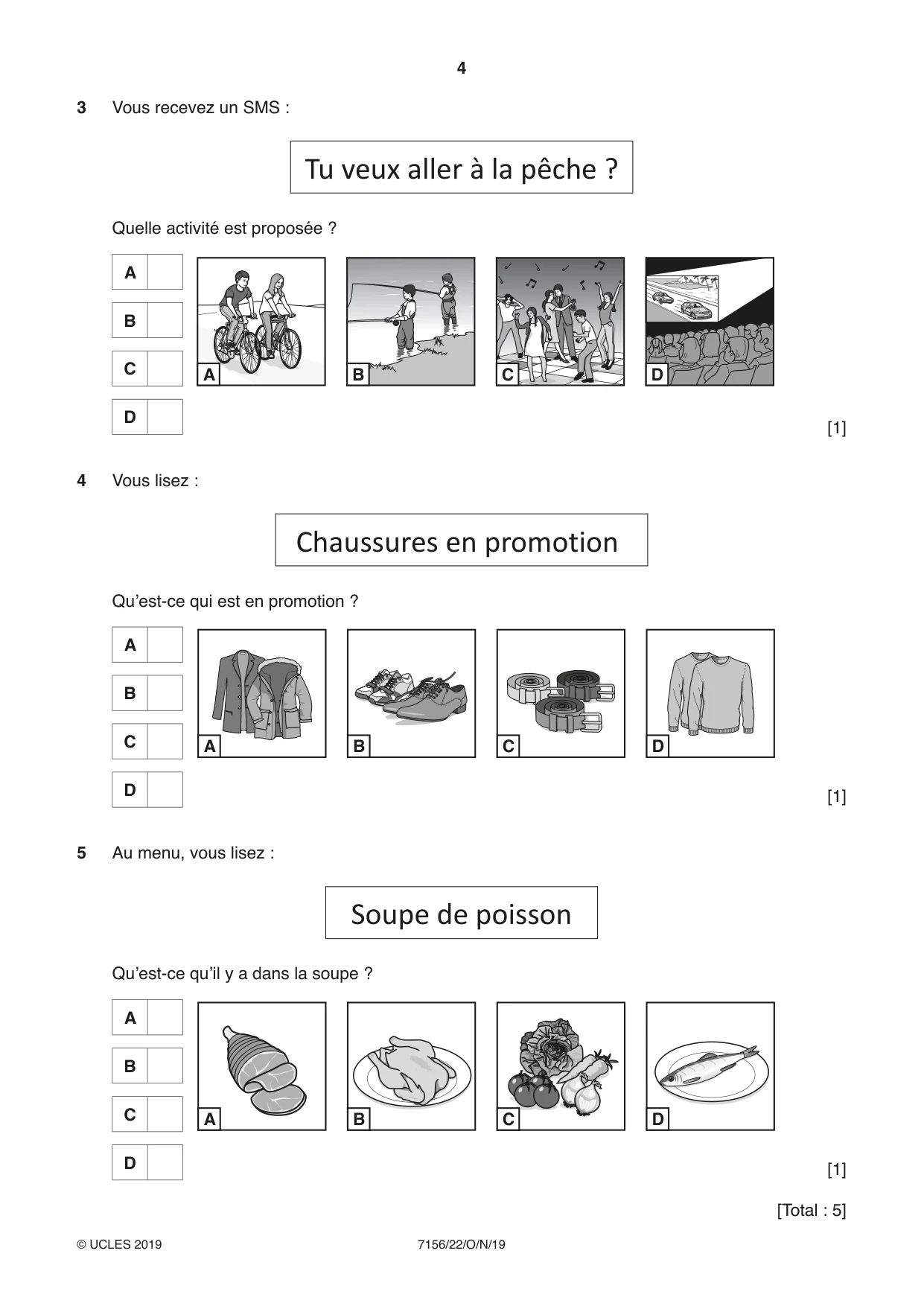 Cambridge IGCSE French (9-1) 7156 2019 Oct/Nov Paper 2 · Variant 2 question paper, page 4 of 16