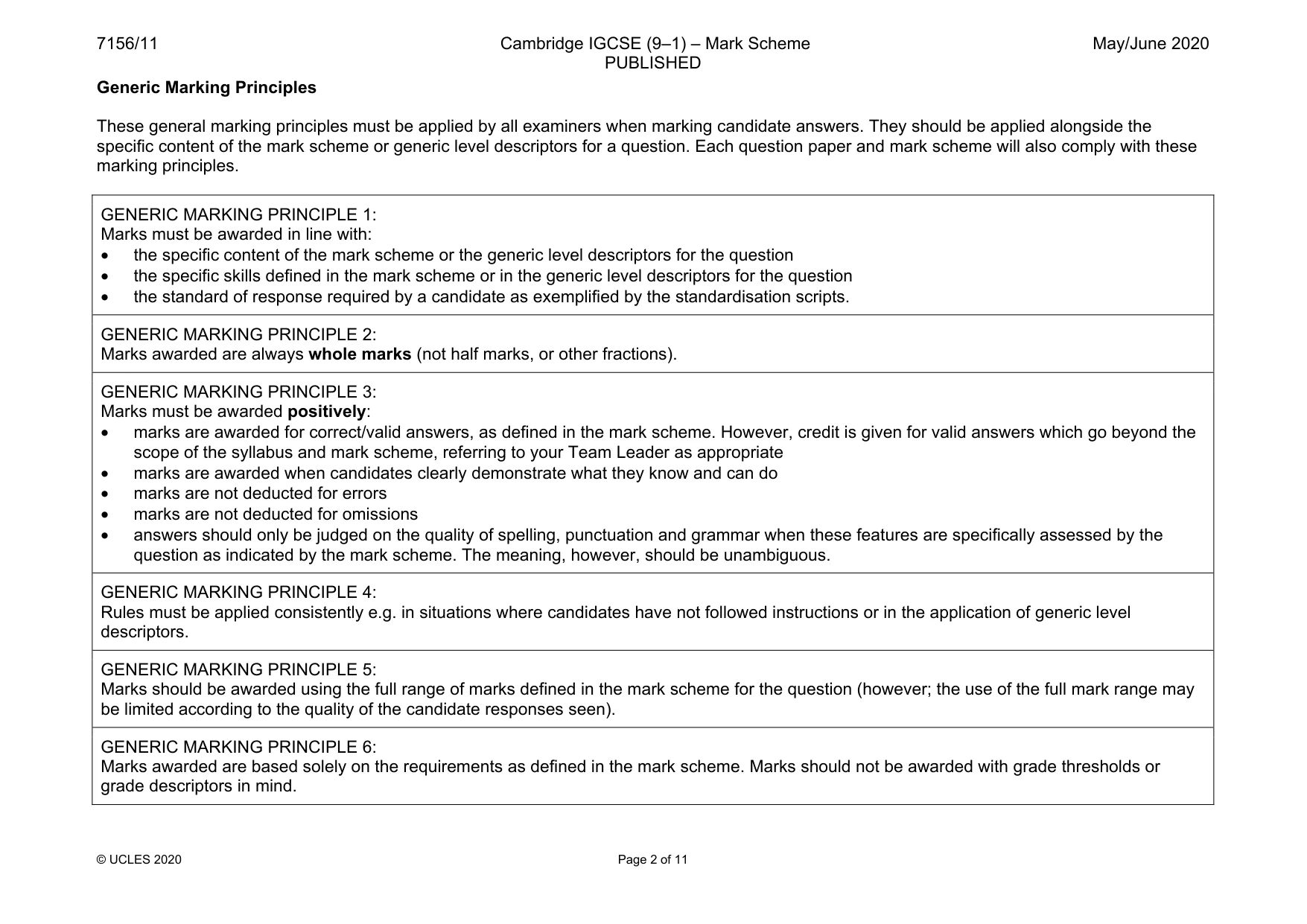 Mark scheme, page 2 of 11