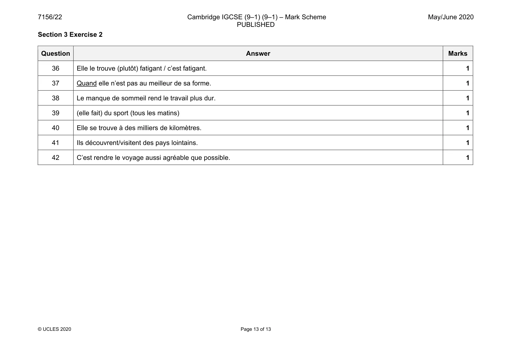 Mark scheme, page 13 of 13
