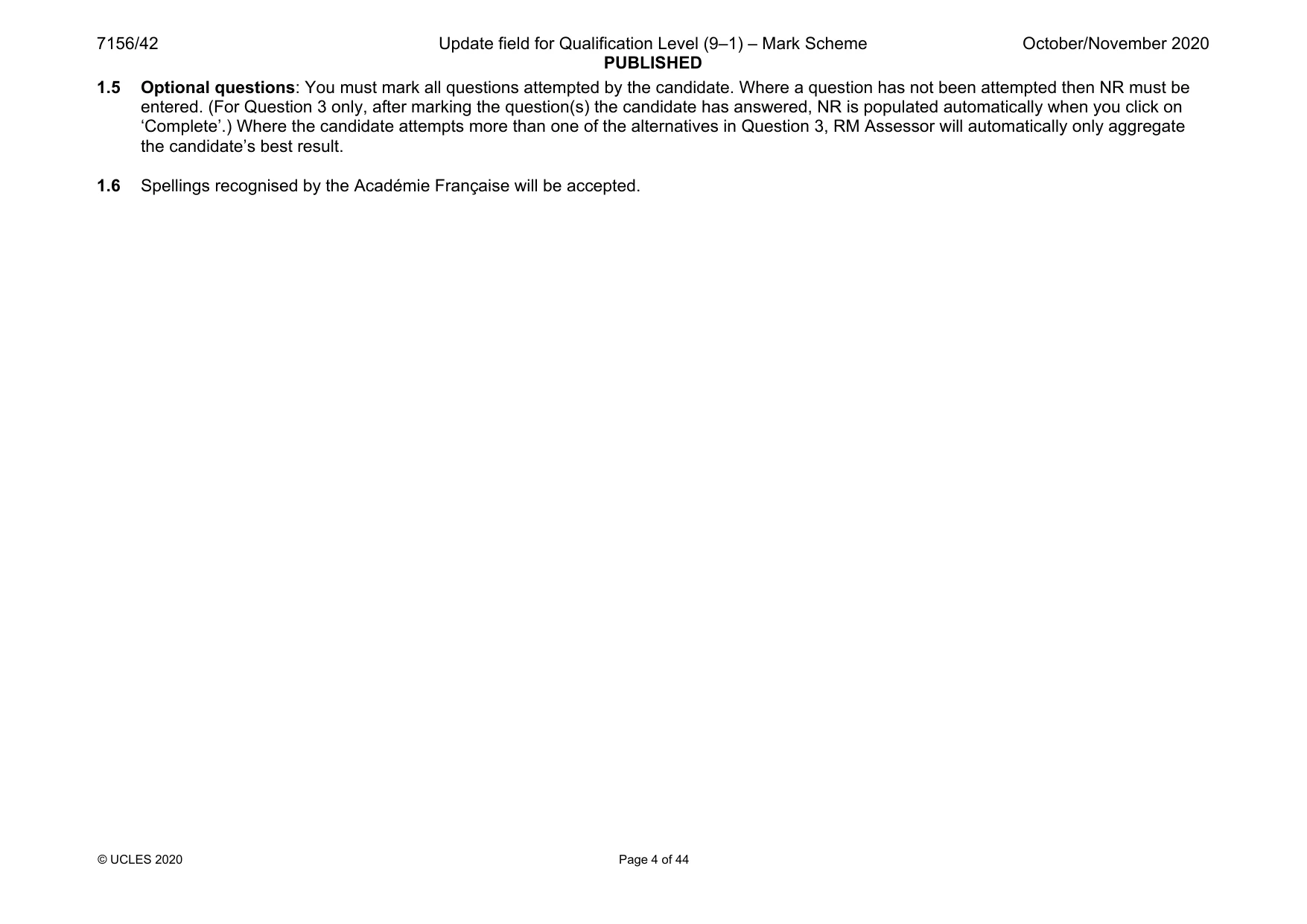 Mark scheme, page 4 of 44