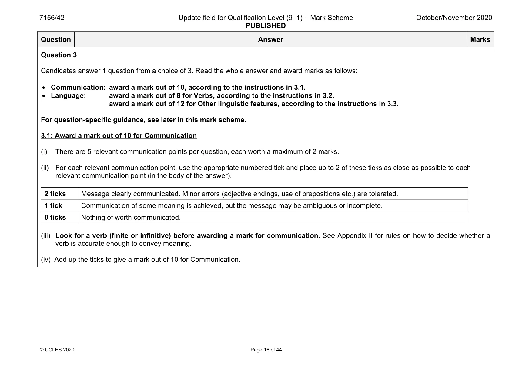 Mark scheme, page 16 of 44