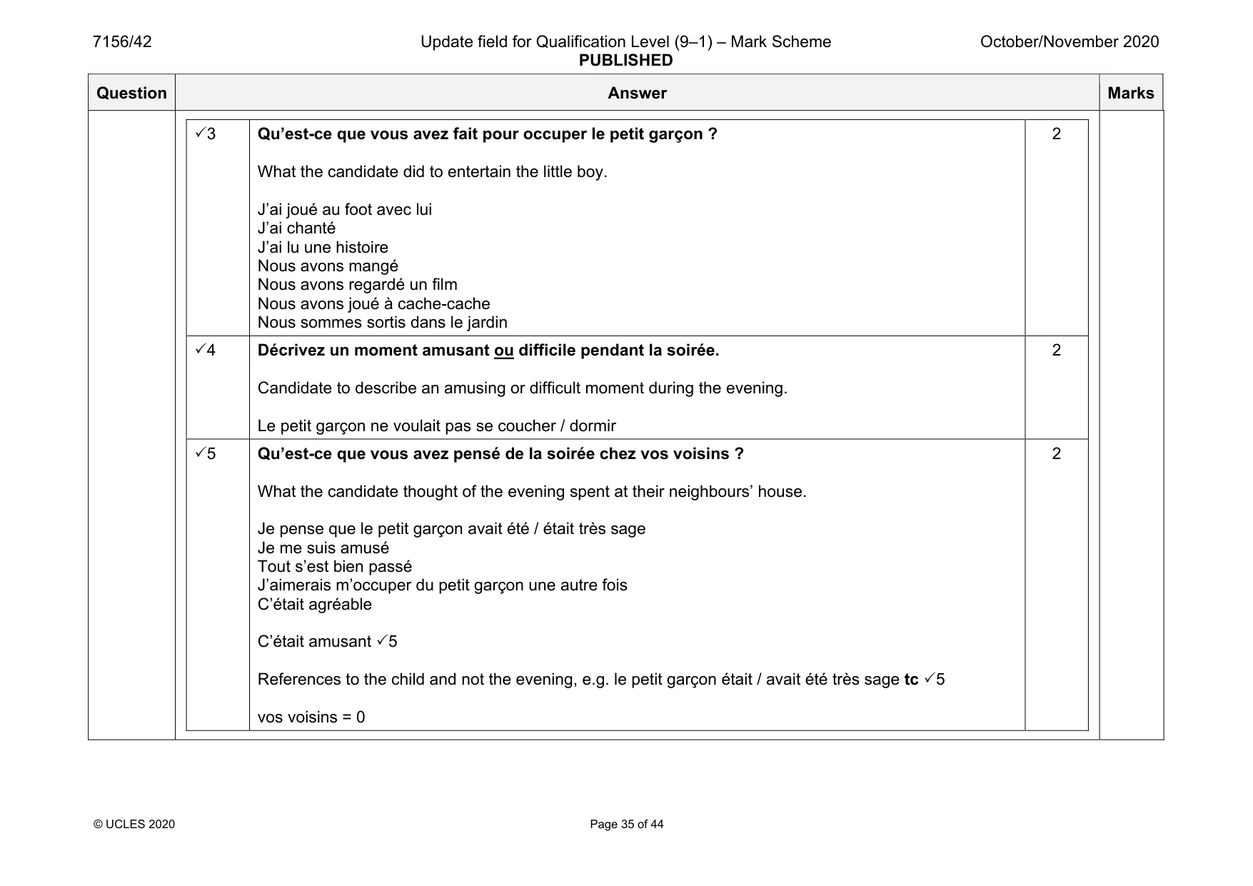 Mark scheme, page 35 of 44