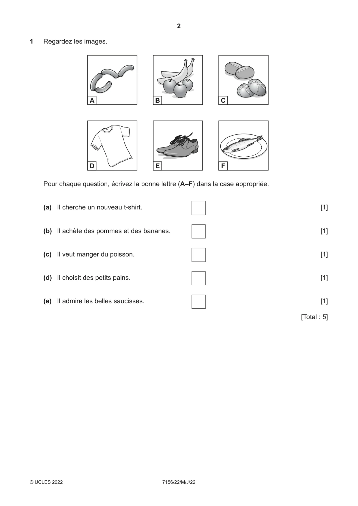Cambridge IGCSE French (9-1) 7156 2022 May/June Paper 2 · Variant 2 question paper, page 2 of 12