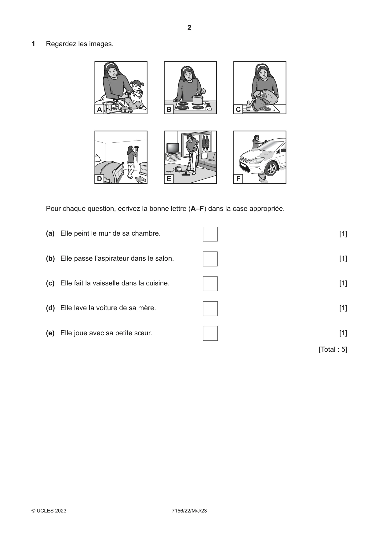 Cambridge IGCSE French (9-1) 7156 2023 May/June Paper 2 · Variant 2 question paper, page 2 of 12