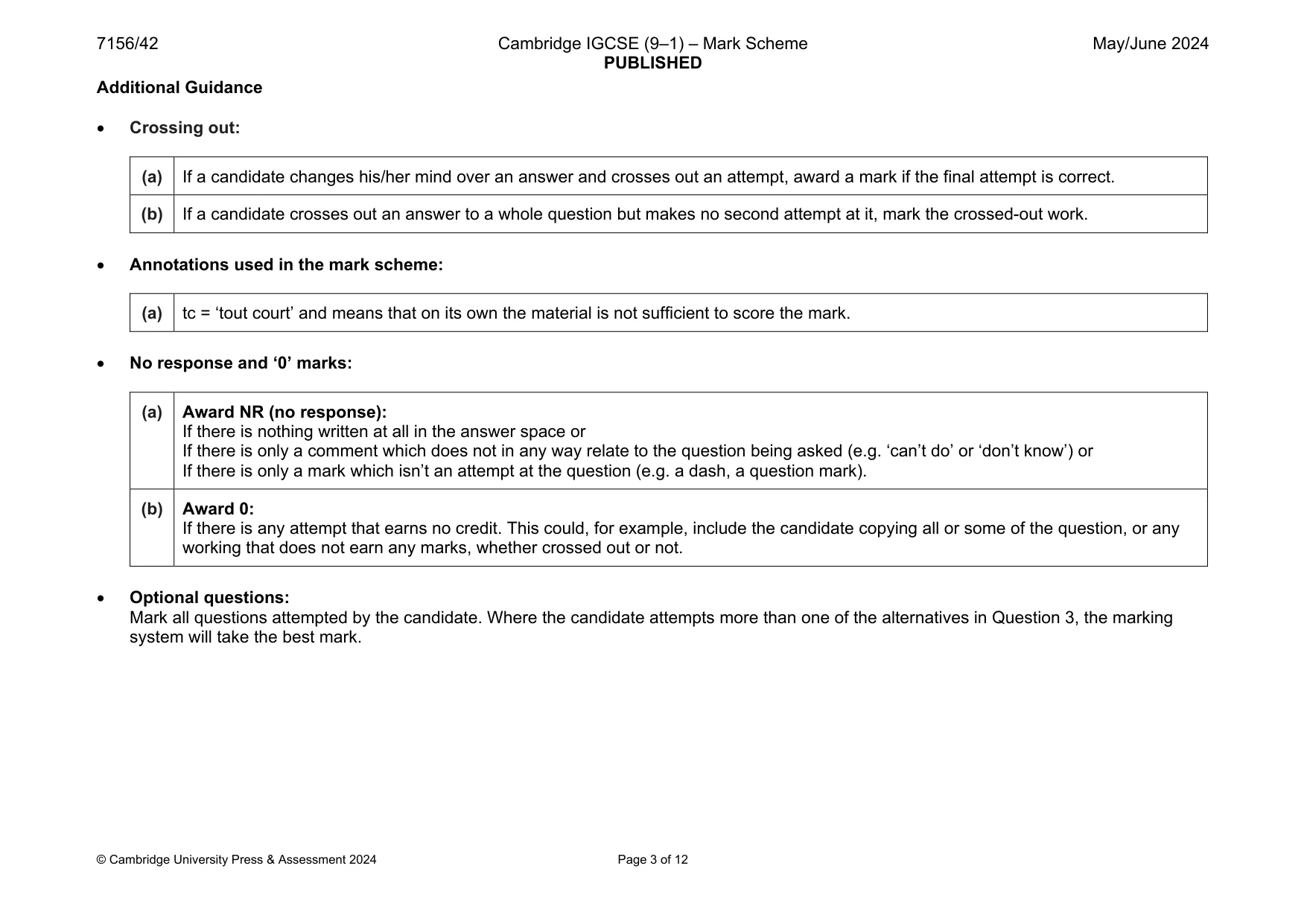 Mark scheme, page 3 of 12