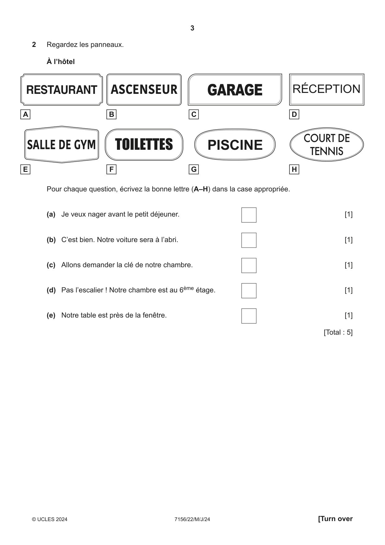 Cambridge IGCSE French (9-1) 7156 2024 May/June Paper 2 · Variant 2 question paper, page 3 of 12