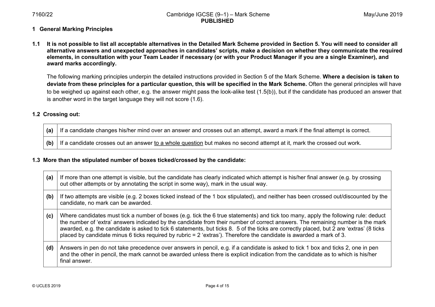 Mark scheme, page 4 of 15