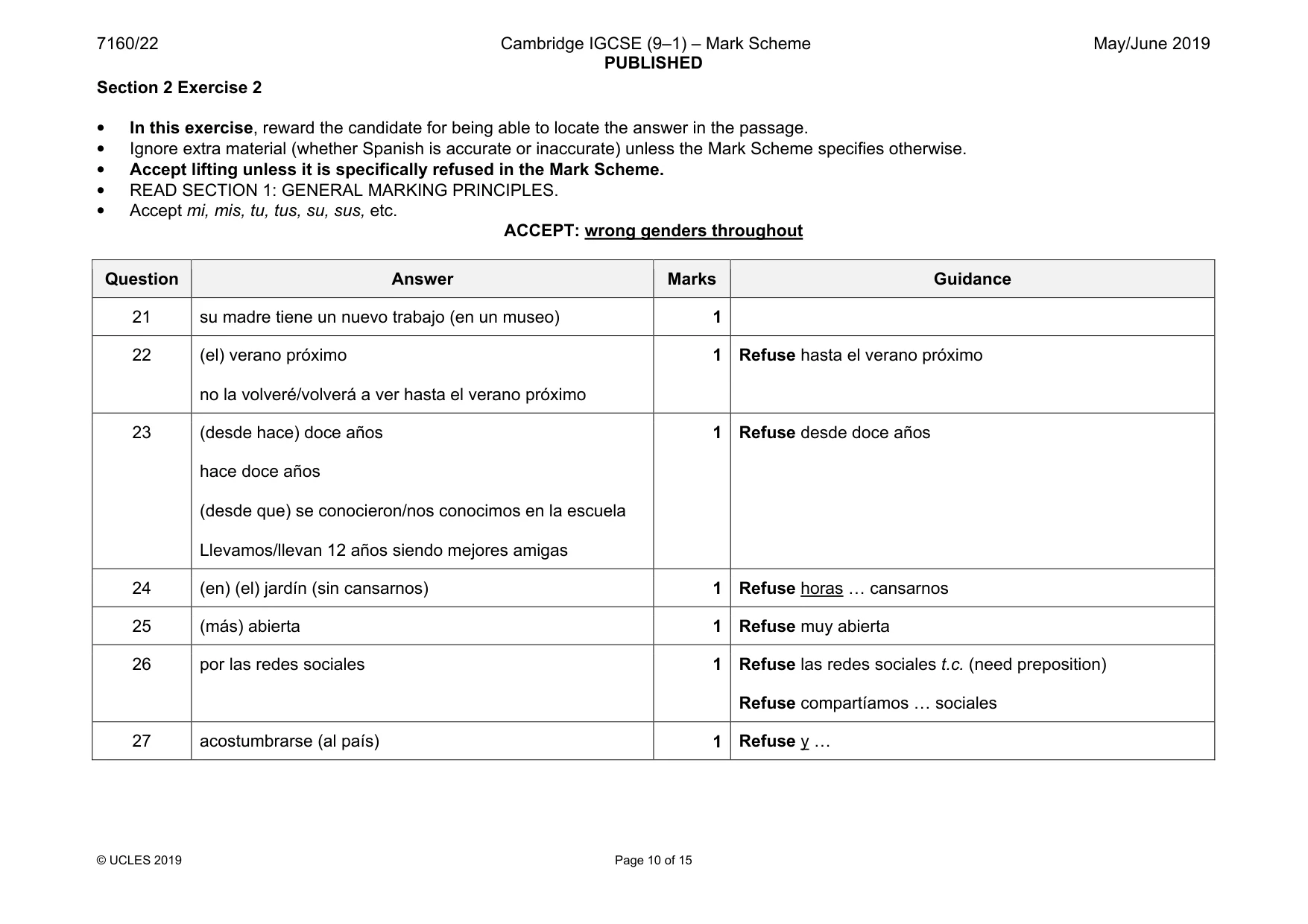 Mark scheme, page 10 of 15