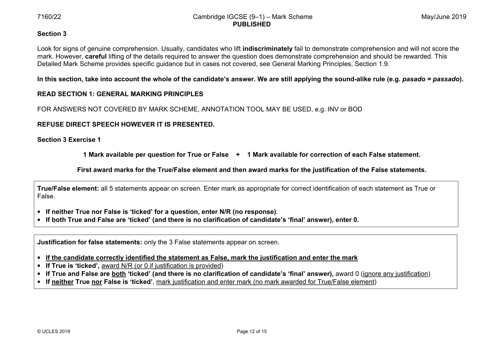 Mark scheme, page 12 of 15