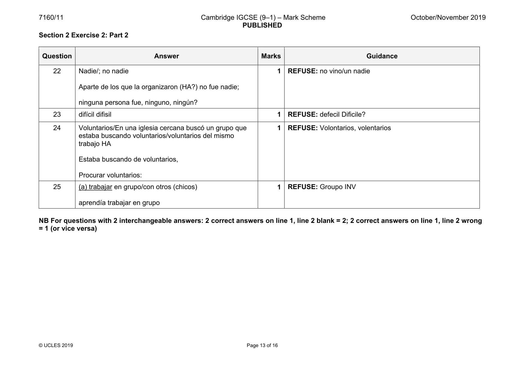 Mark scheme, page 13 of 16