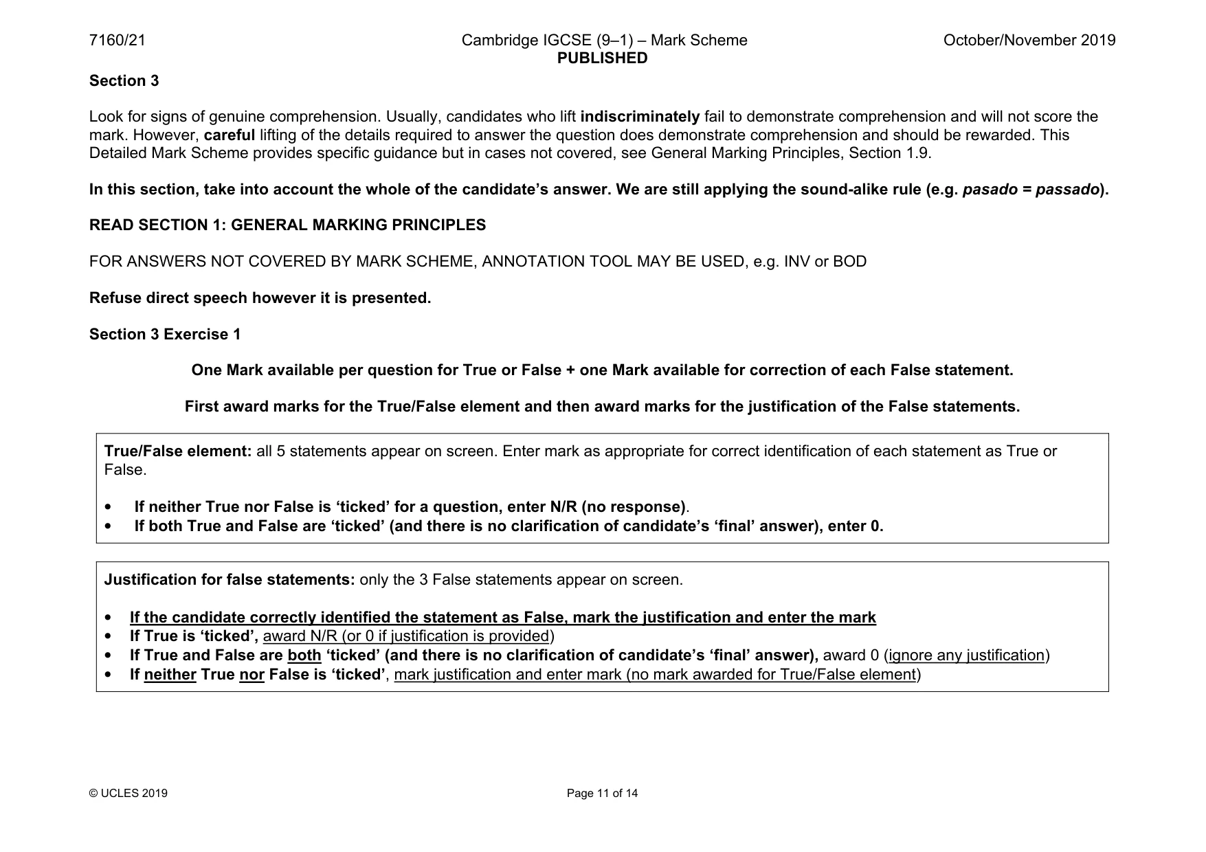 Mark scheme, page 11 of 14