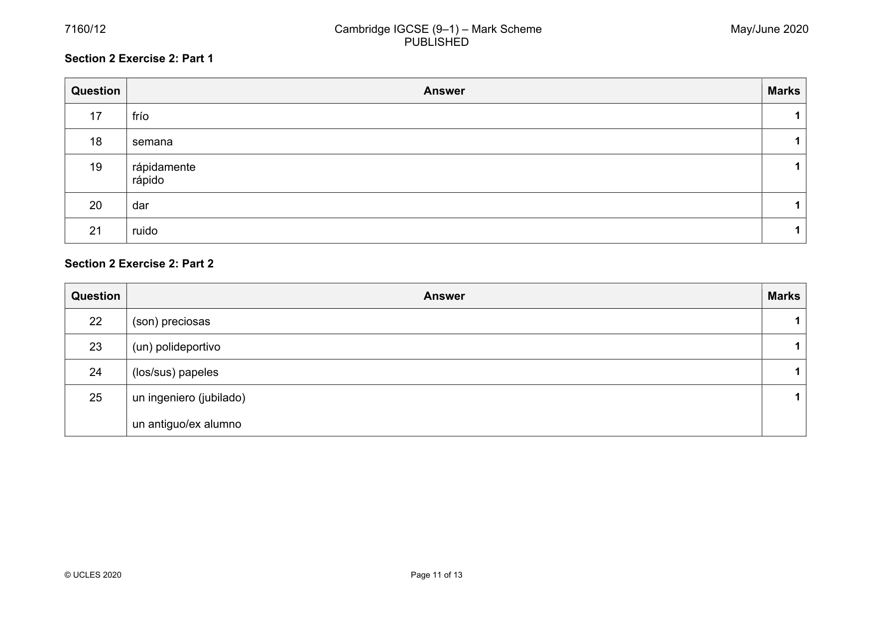 Mark scheme, page 11 of 13