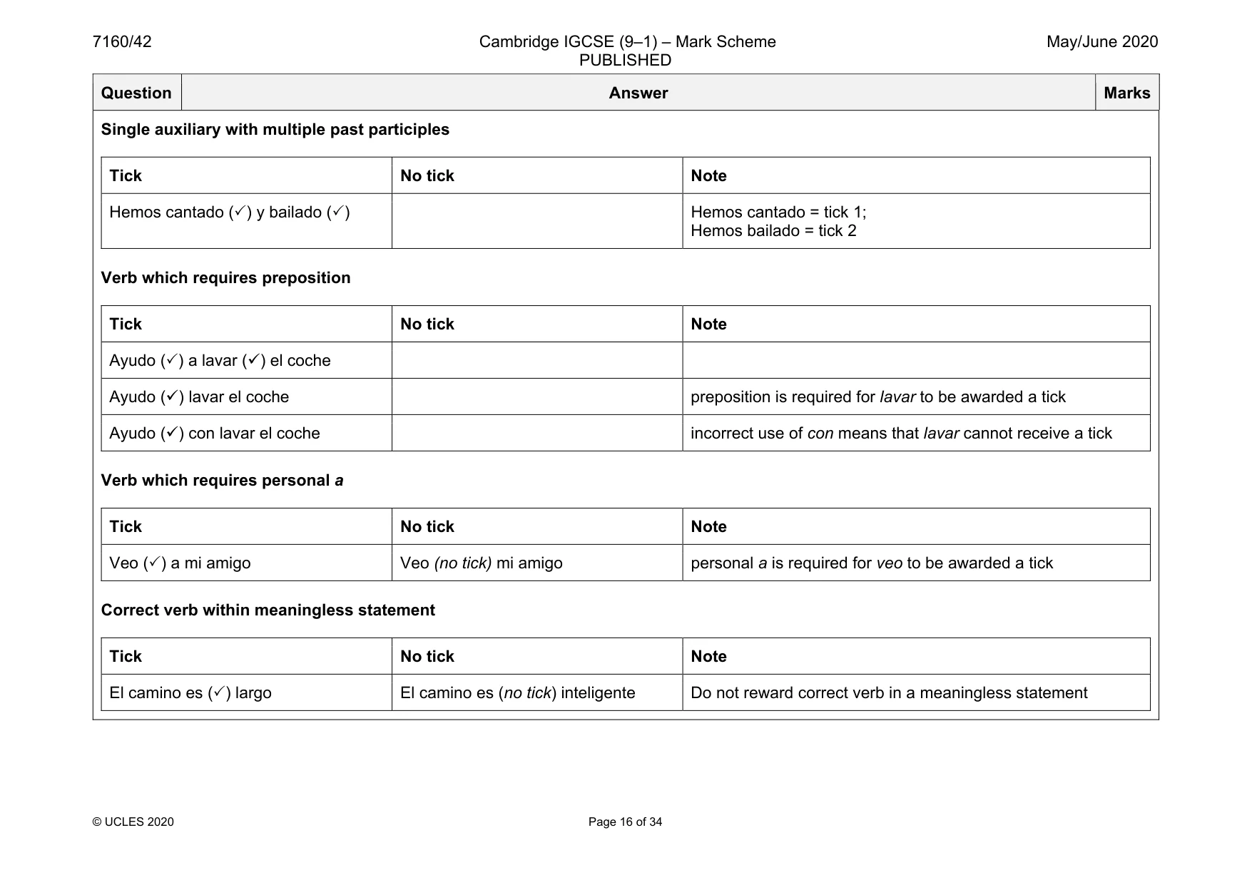 Mark scheme, page 16 of 34