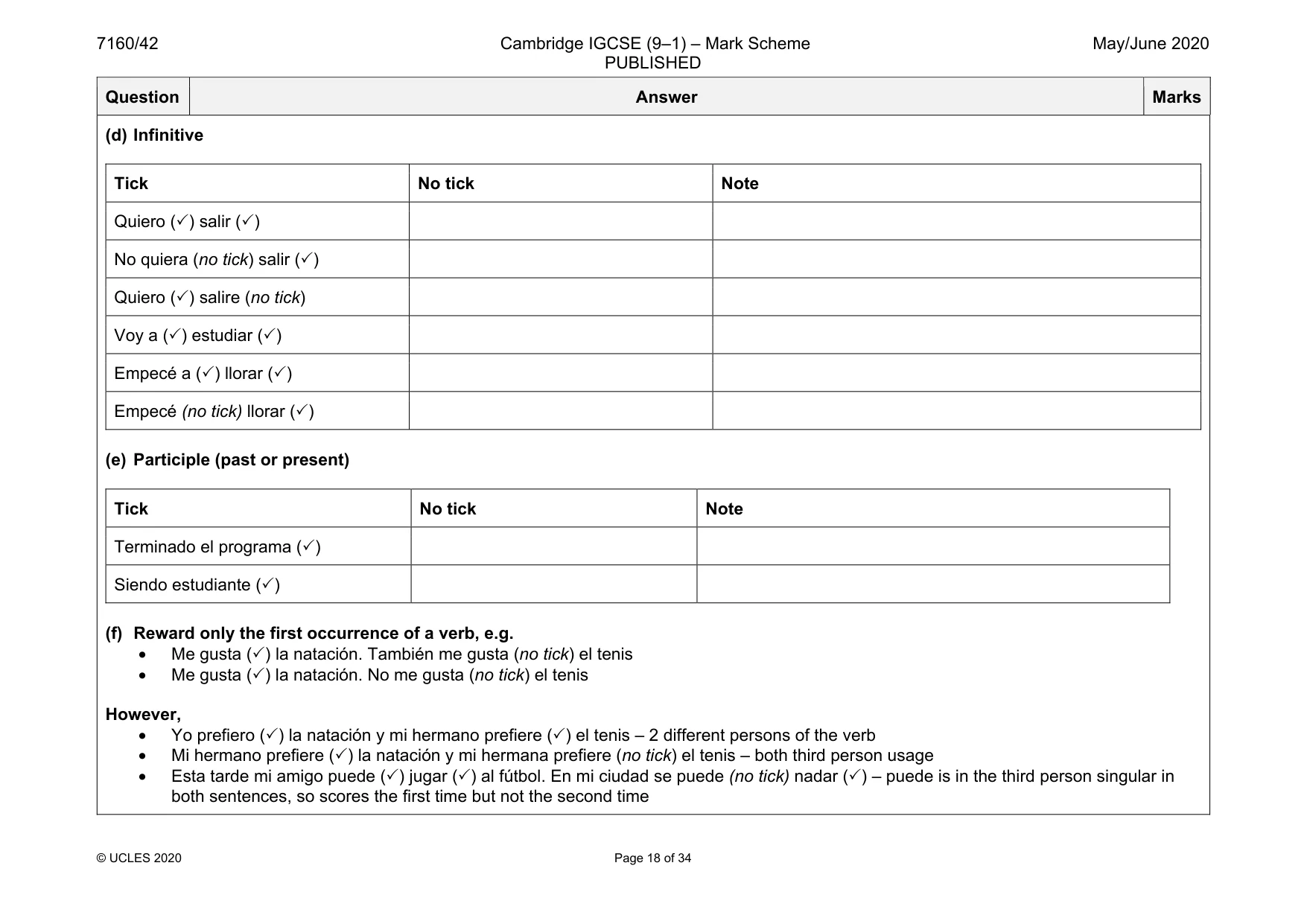 Mark scheme, page 18 of 34