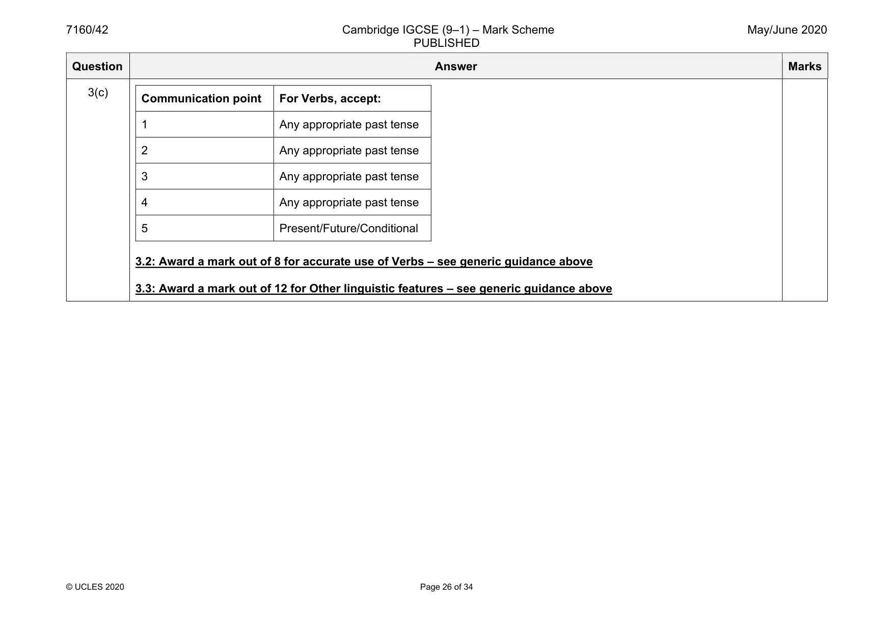 Mark scheme, page 26 of 34