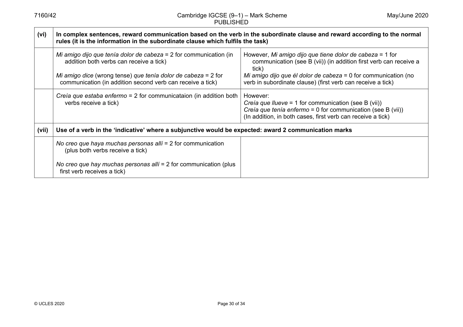 Mark scheme, page 30 of 34