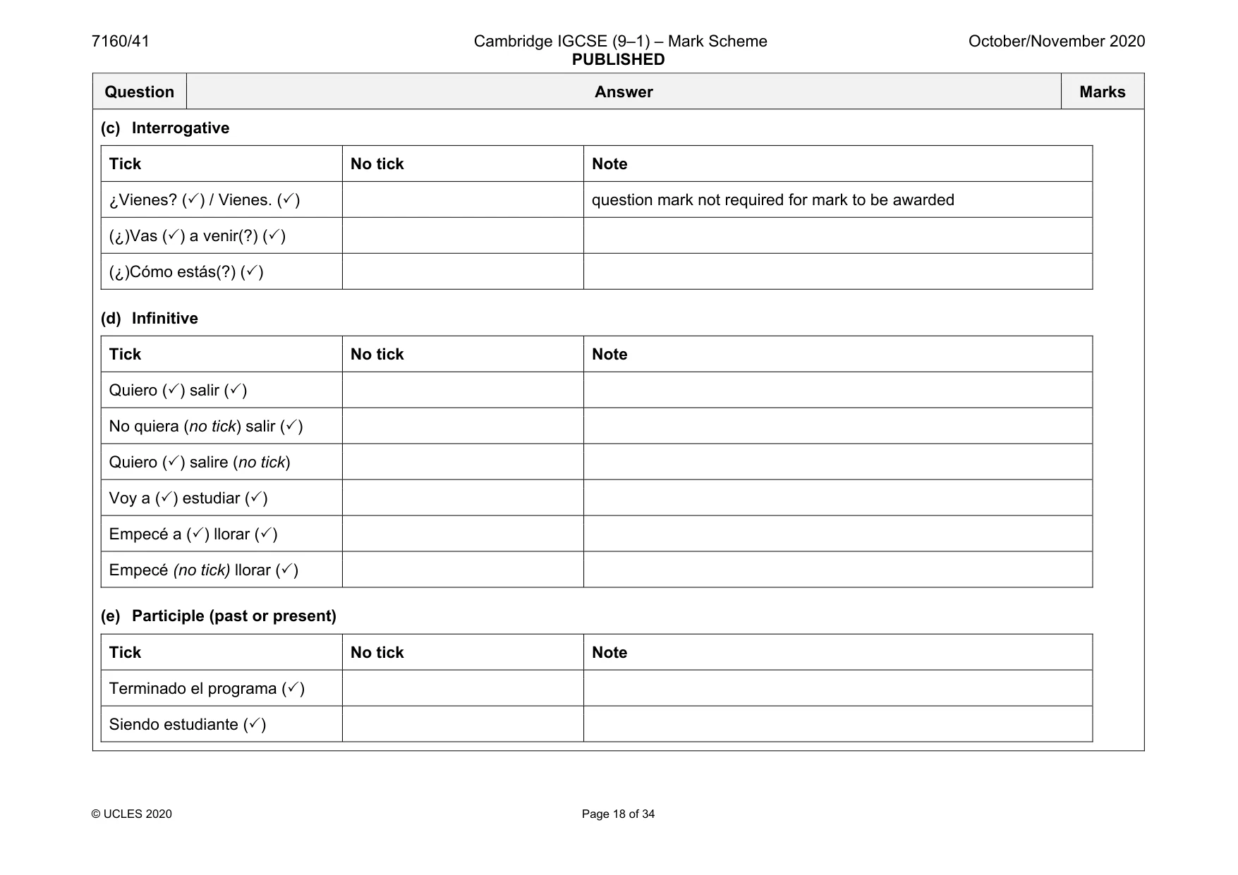 Mark scheme, page 18 of 34