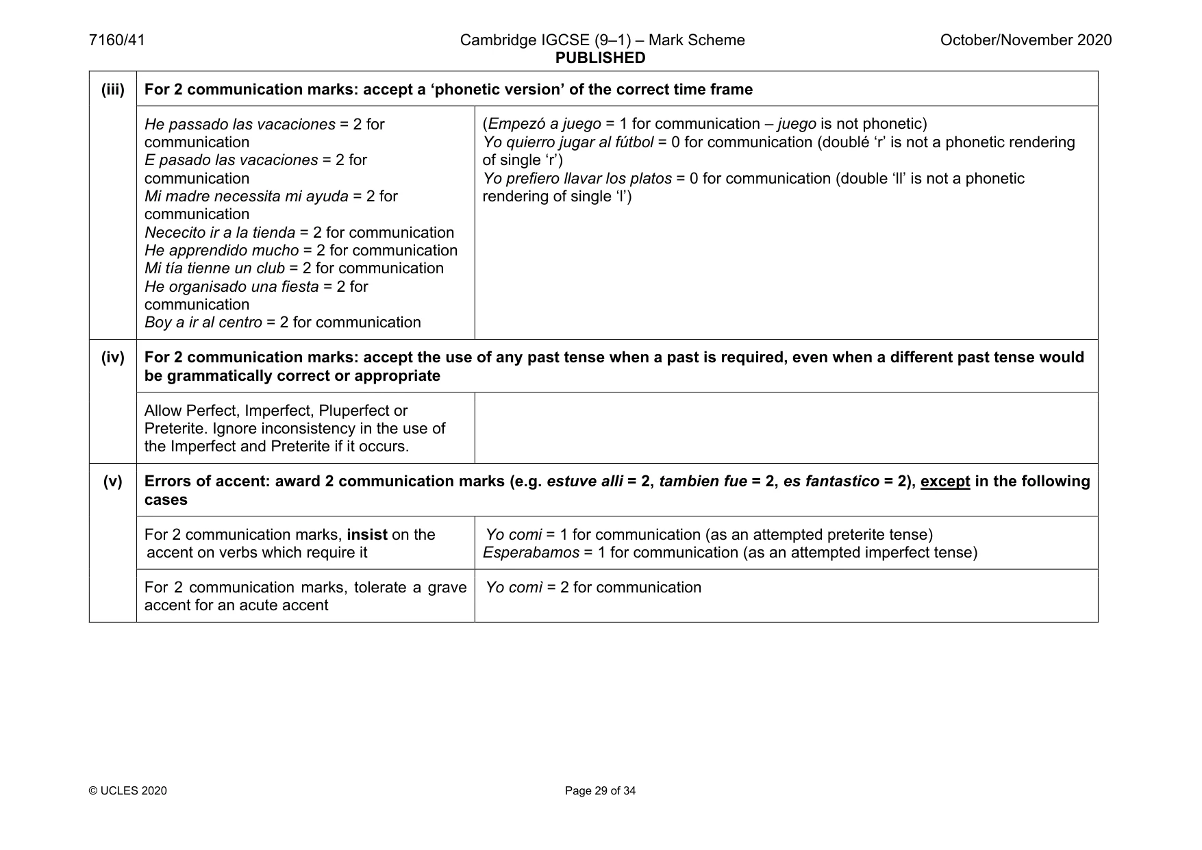 Mark scheme, page 29 of 34