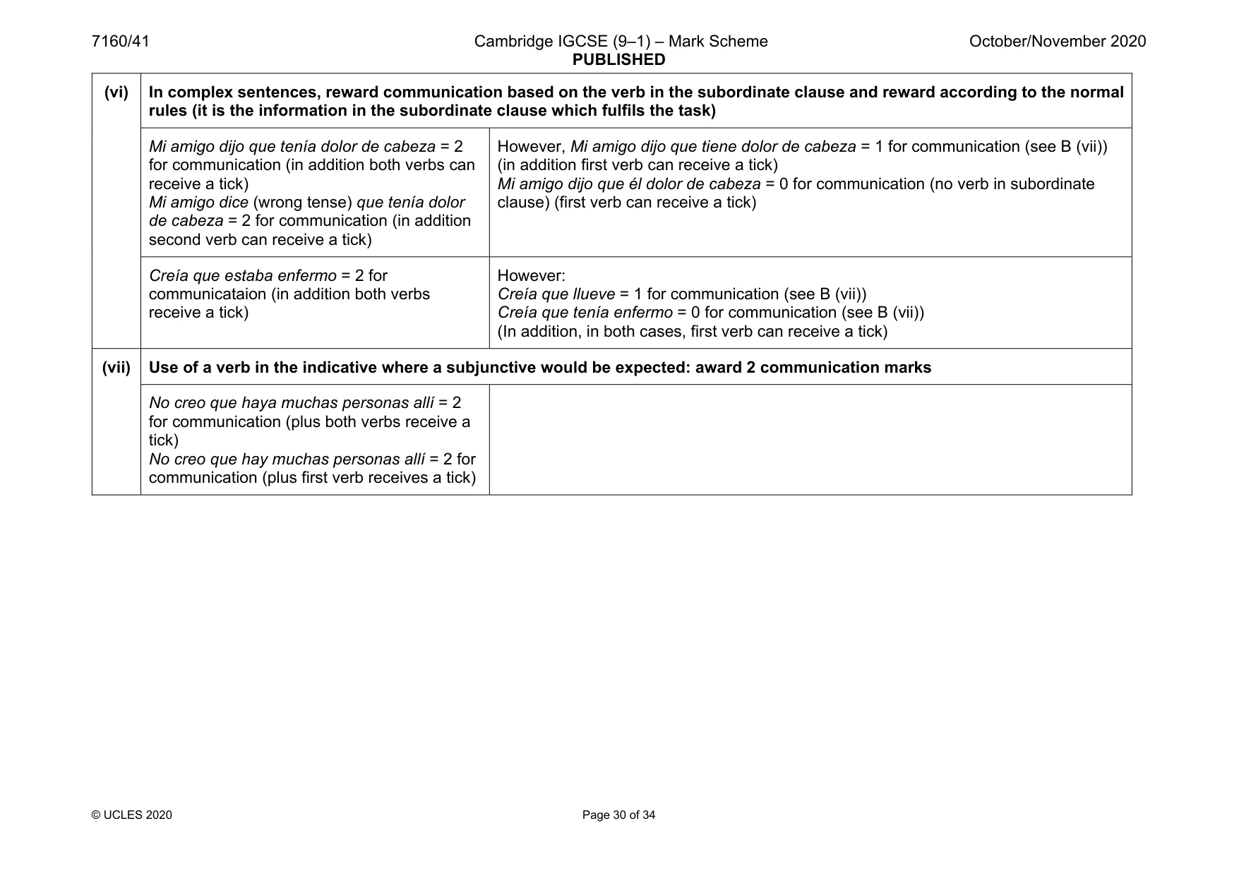 Mark scheme, page 30 of 34