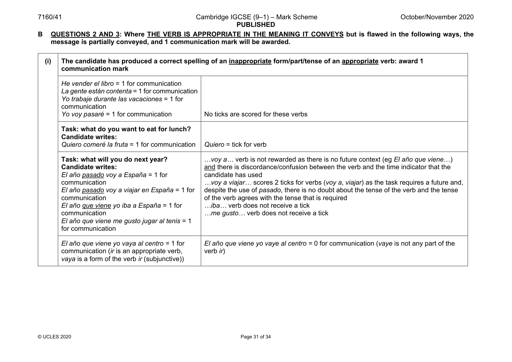 Mark scheme, page 31 of 34